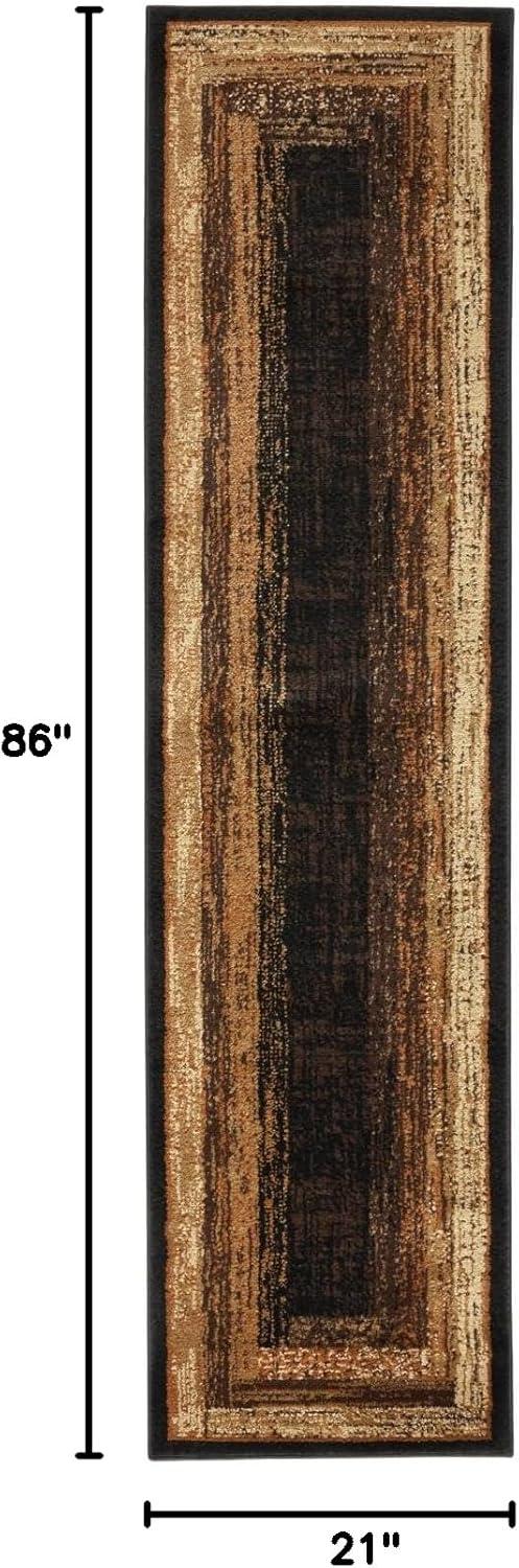 Home Dynamix Royalty Vega Contemporary Geometric Runner Area Rug, Black/Beige, 1'9"x7'2"
