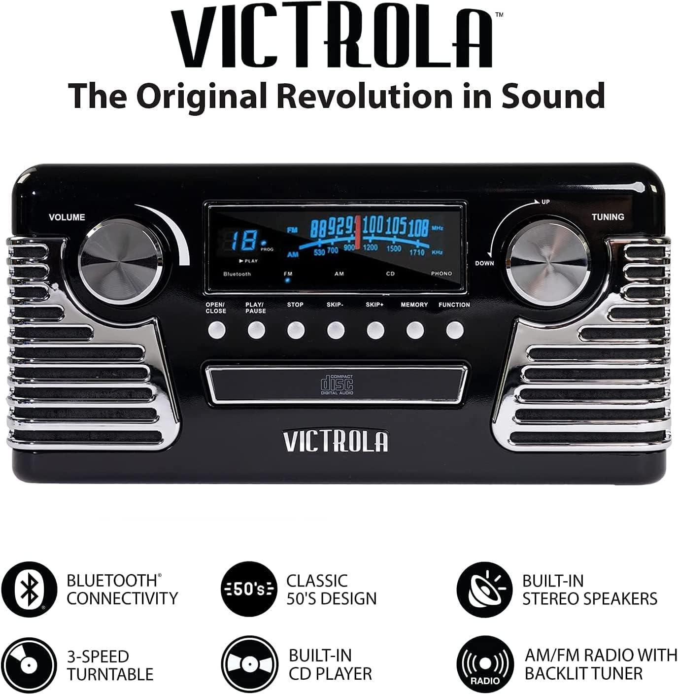 Victrola Retro 3-Speed Bluetooth Record Player - Red