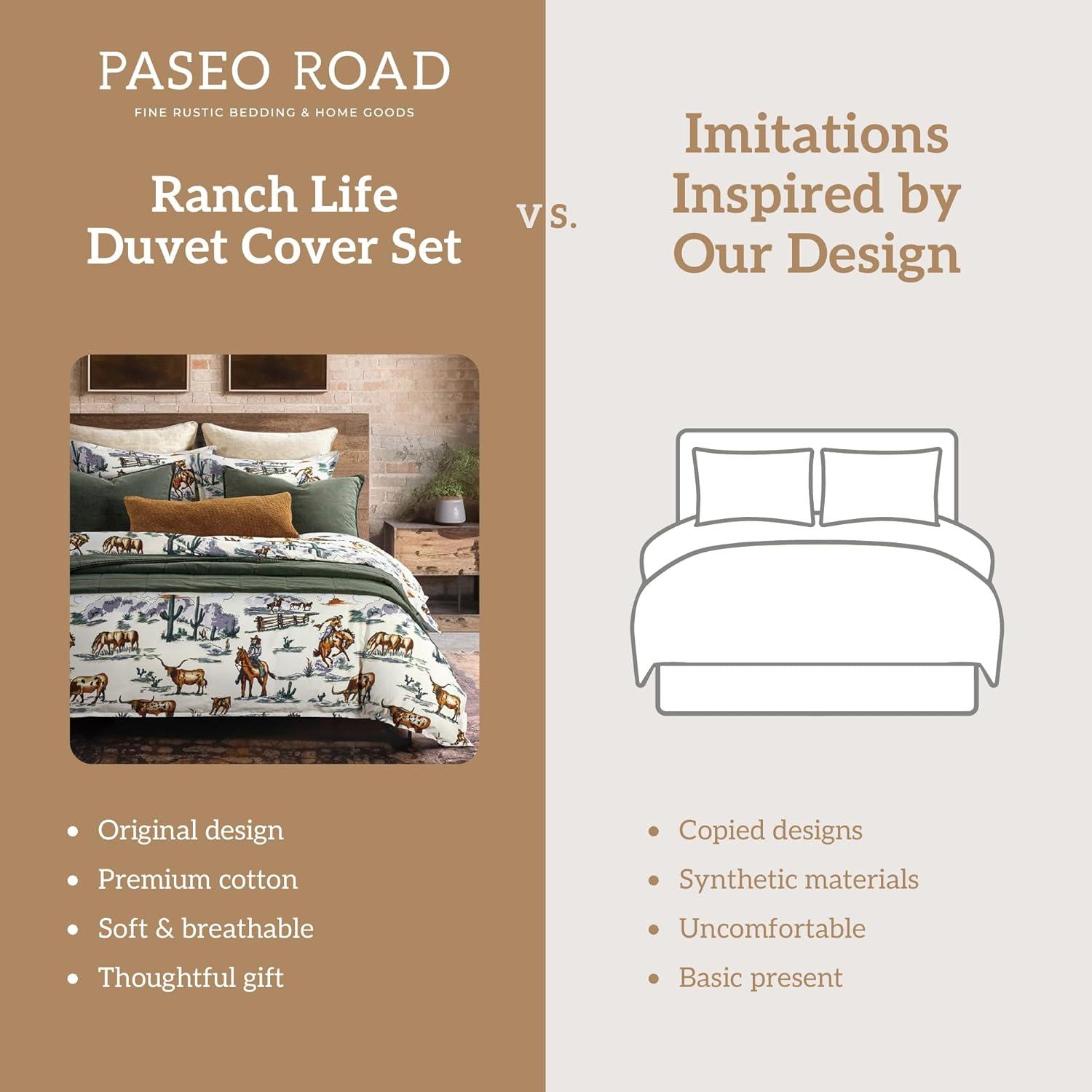 Paseo Road by HiEnd Accents Ranch Life Duffle Bag Animal Print Cotton Western Rustic Duvet Cover Set