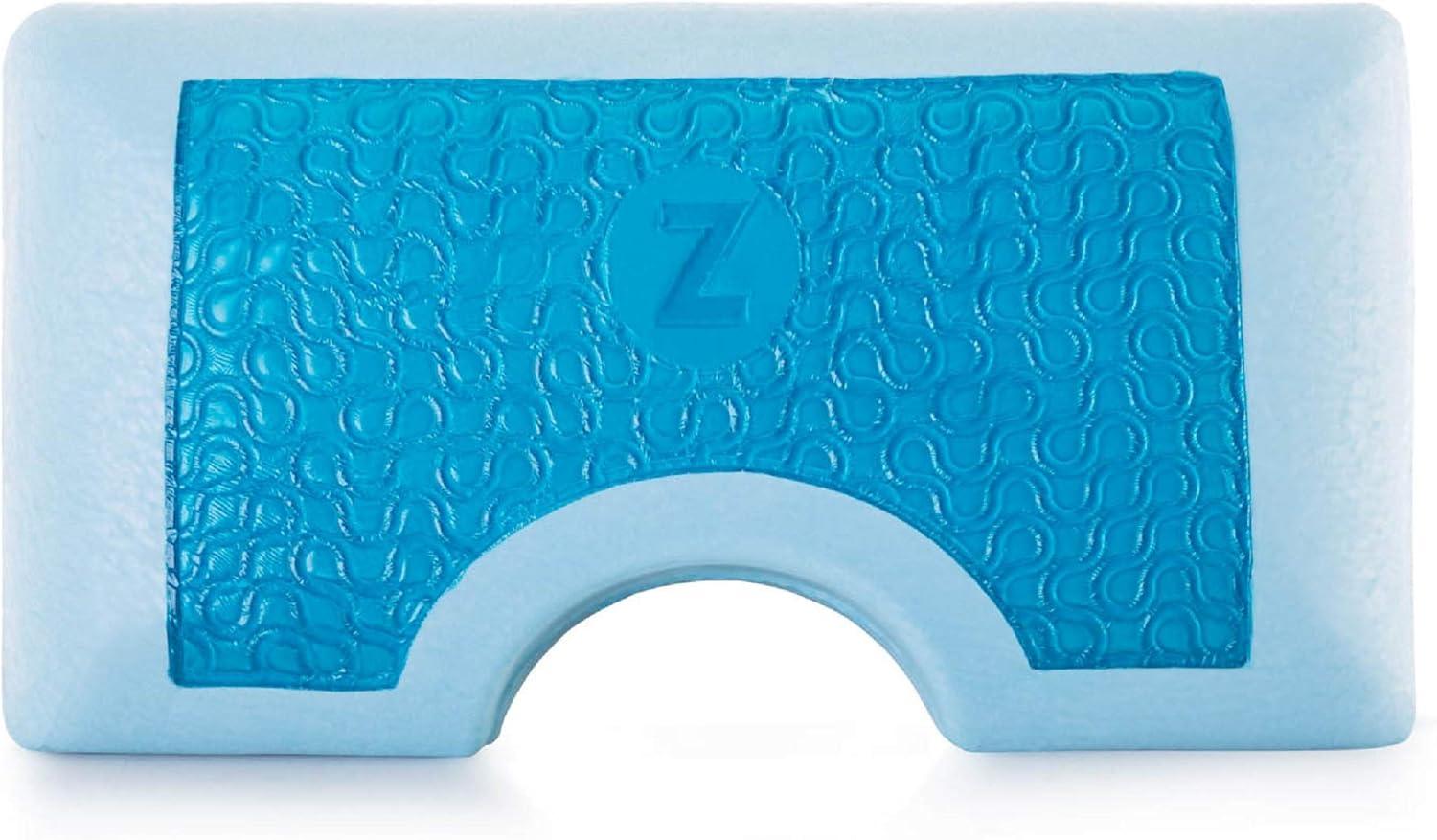 Queen Blue Gel Memory Foam Side Sleeper Pillow