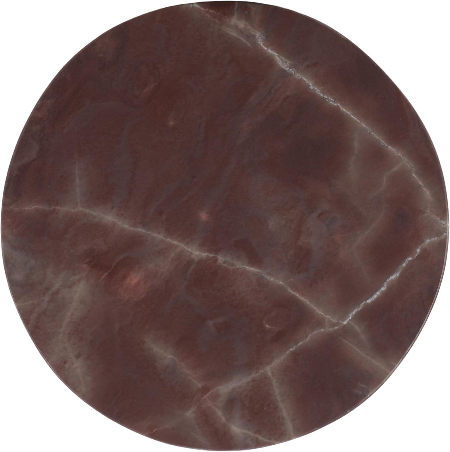 Valentia Pink Marble Round Pedestal Accent Table