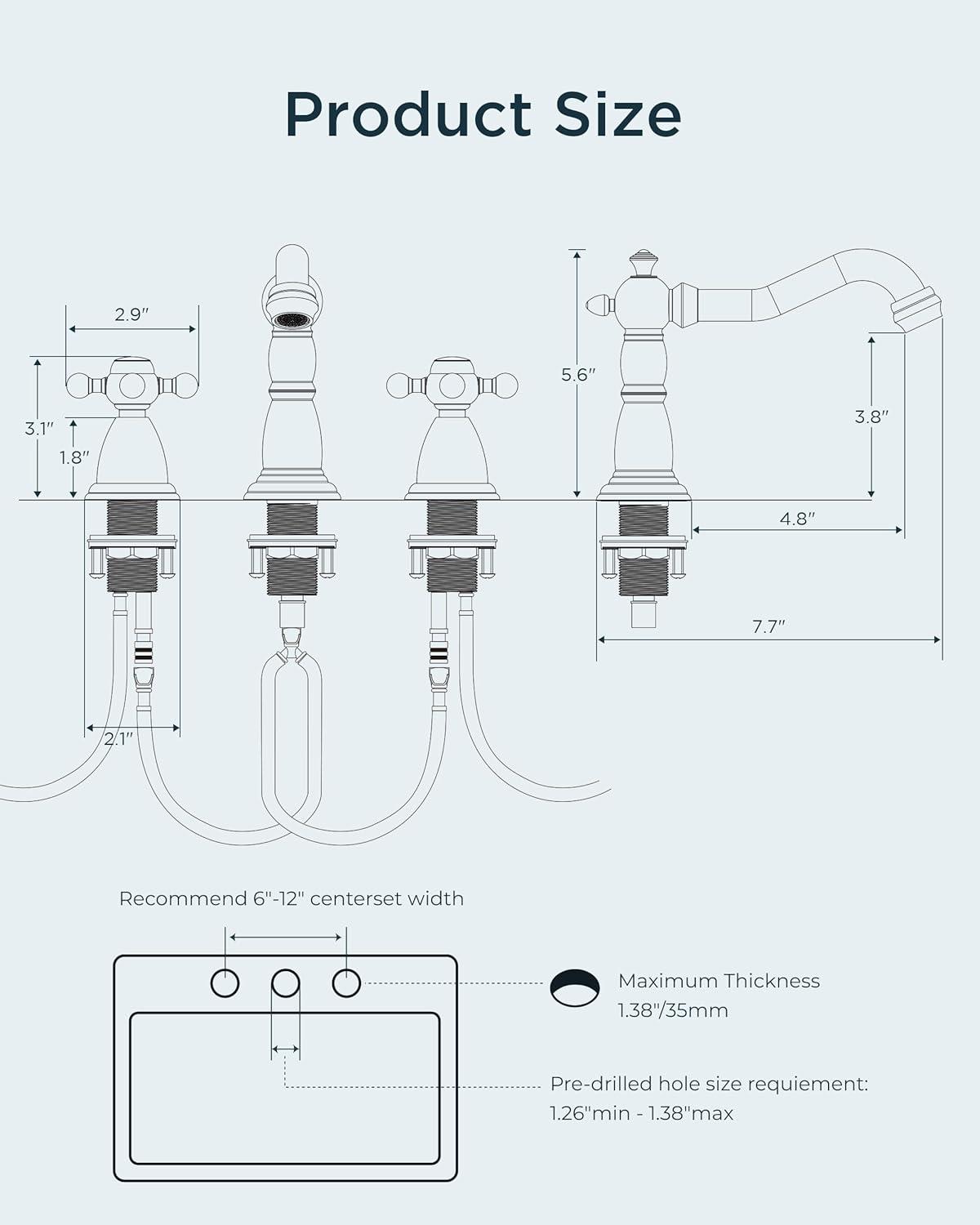 Widespread 2-handle Bathroom Faucet