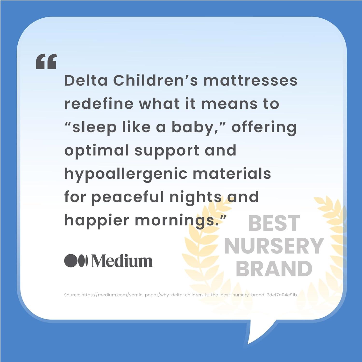 Delta Children Delta Children Breathable Crib Mattress Pad Cover - 100% Breathable Mattress Pad Cover For Cribs - Elastic Edges For Secure, Universal Fit - Machine Washable - 1 Pack