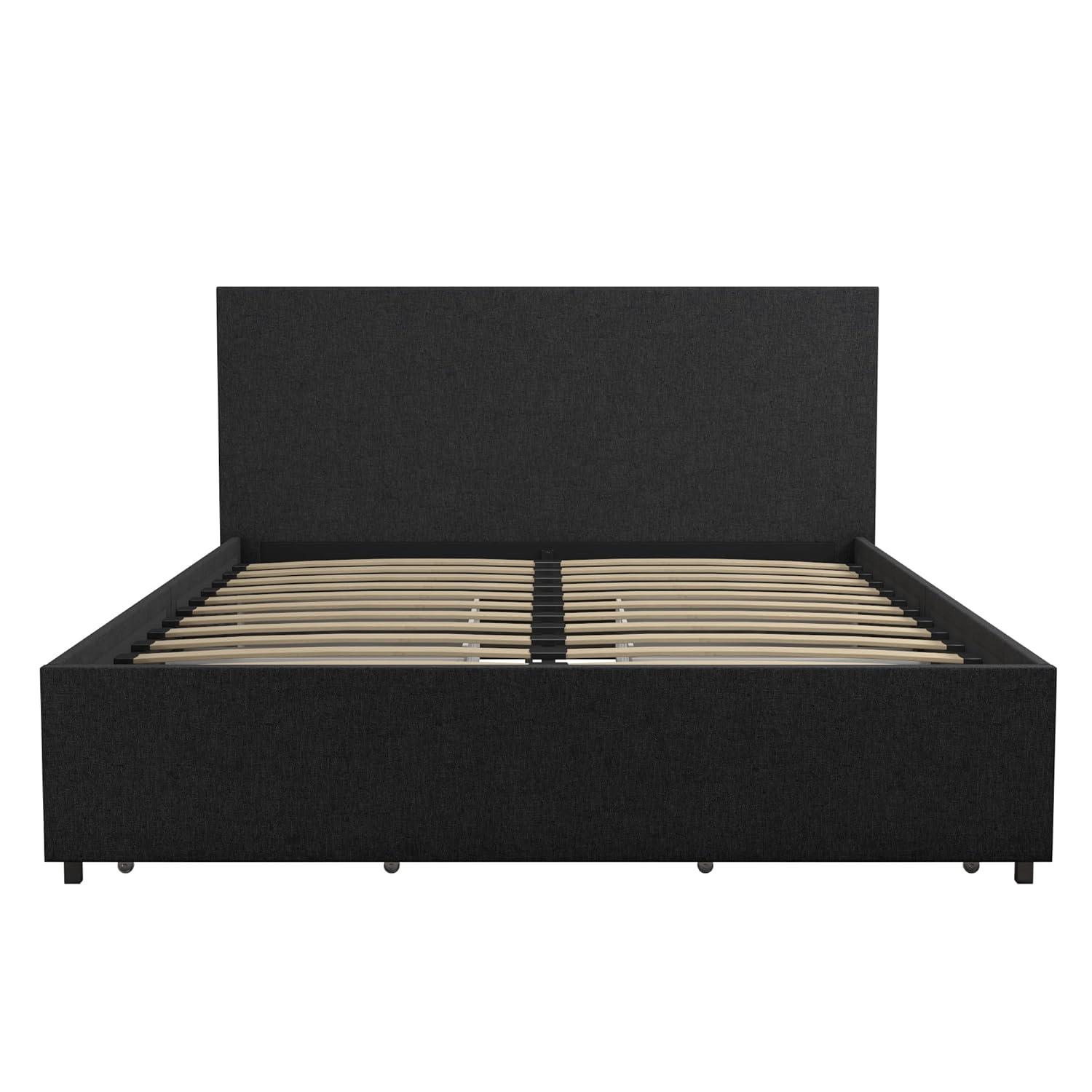 Novogratz Kelly Upholstered Unfinished Platform Storage Bed