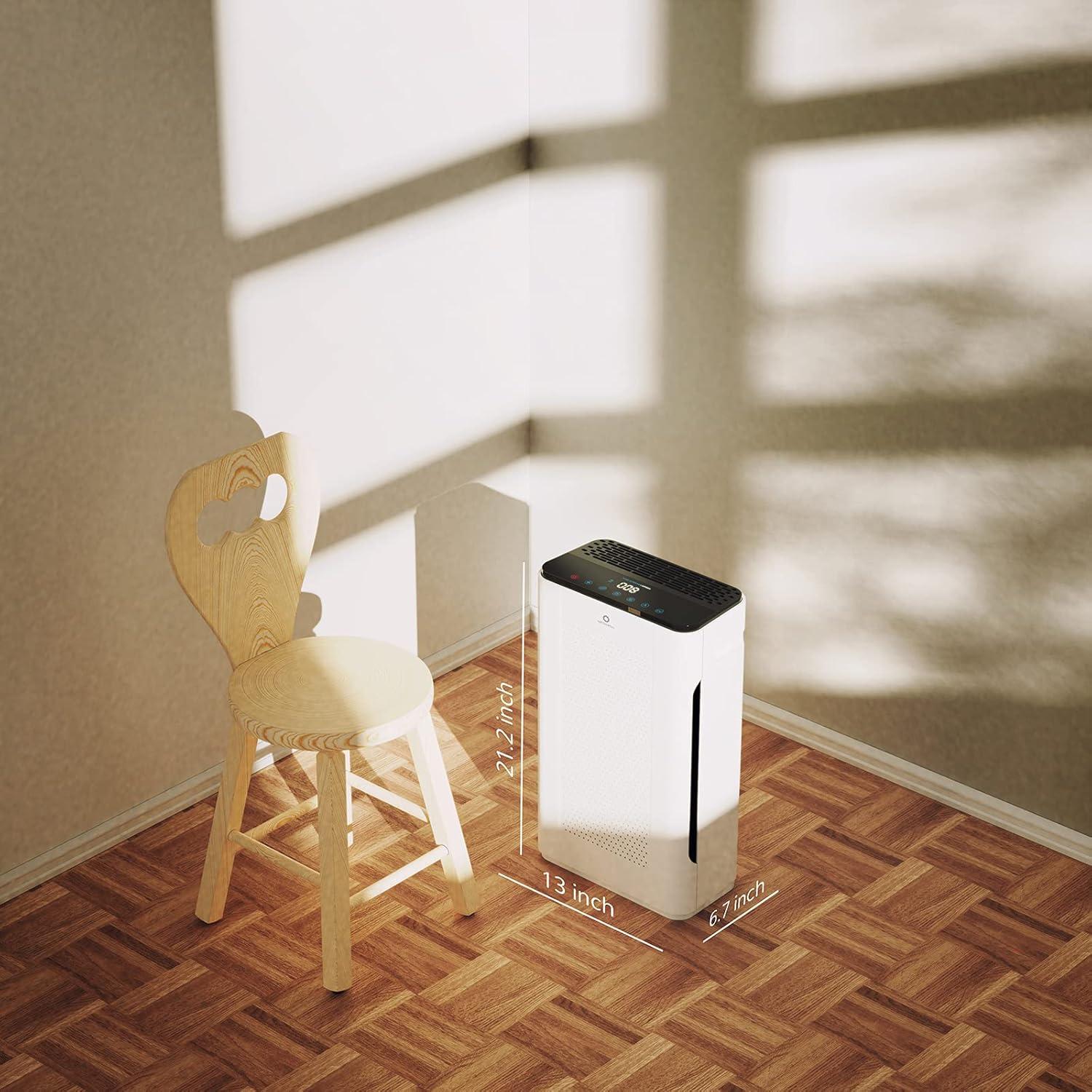 White HEPA Filter Ionic Air Purifier for Large Rooms