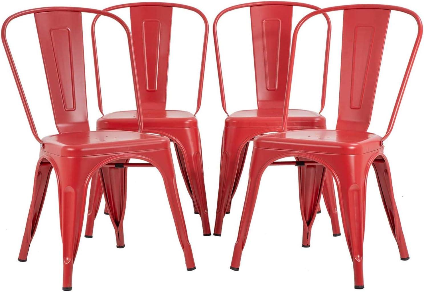 FDW Metal Dining Chairs Indoor Outdoor Chairs Patio Chairs Kitchen Metal Chairs Restaurant Chair