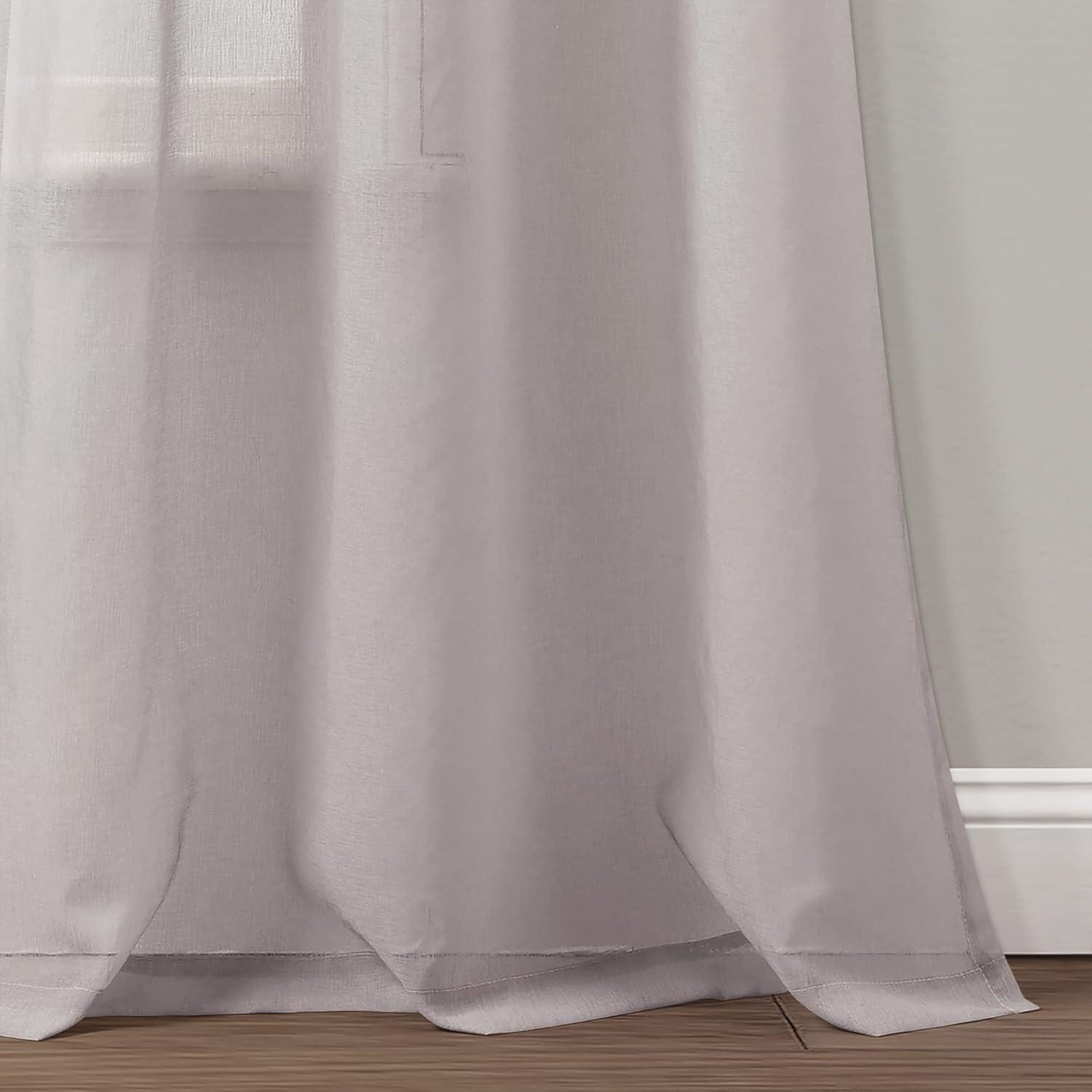 Blush Gray Ombre Sheer Grommet Top Window Curtains, 84" x 38"