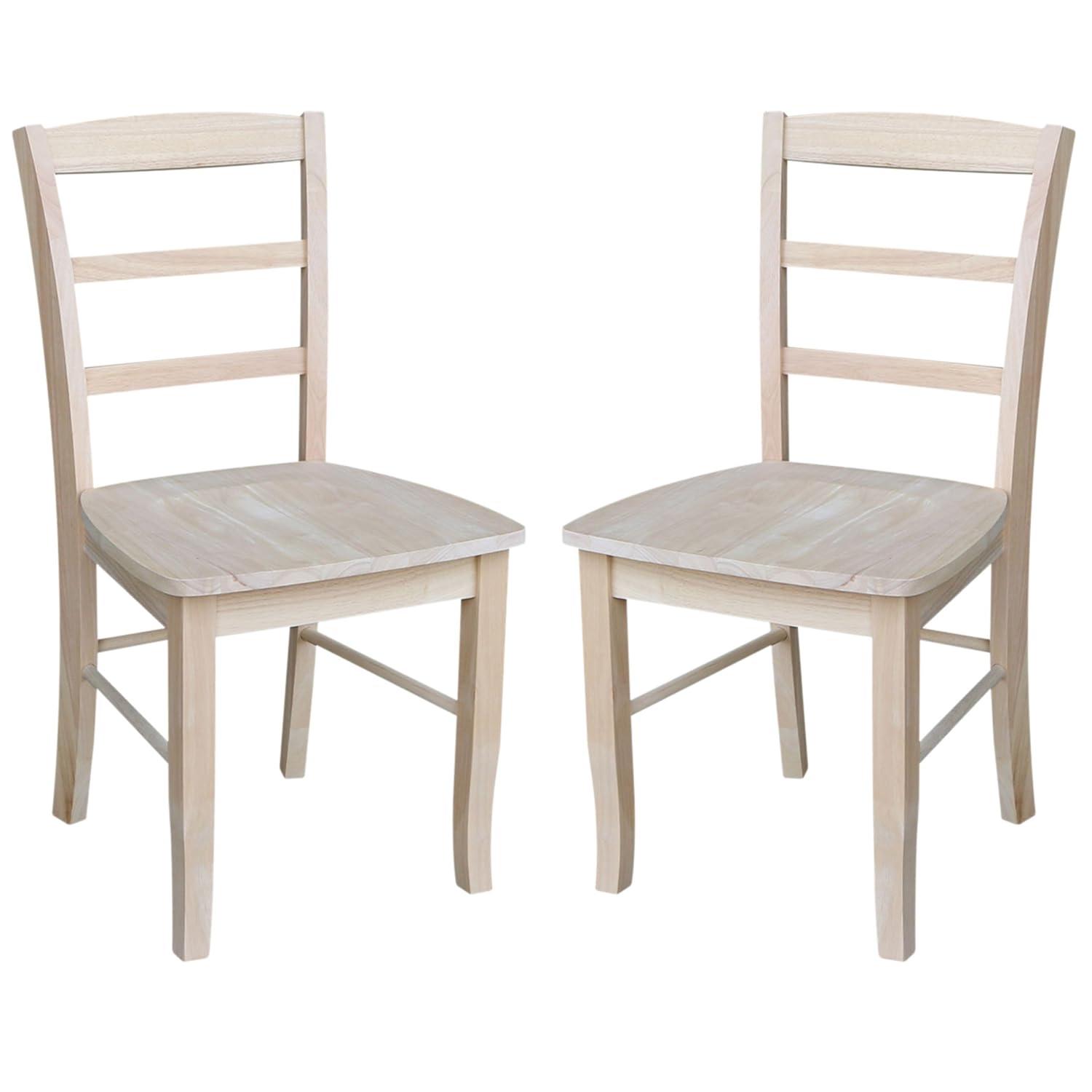 Set of 2 Madrid Ladderback Chairs Unfinished - International Concepts