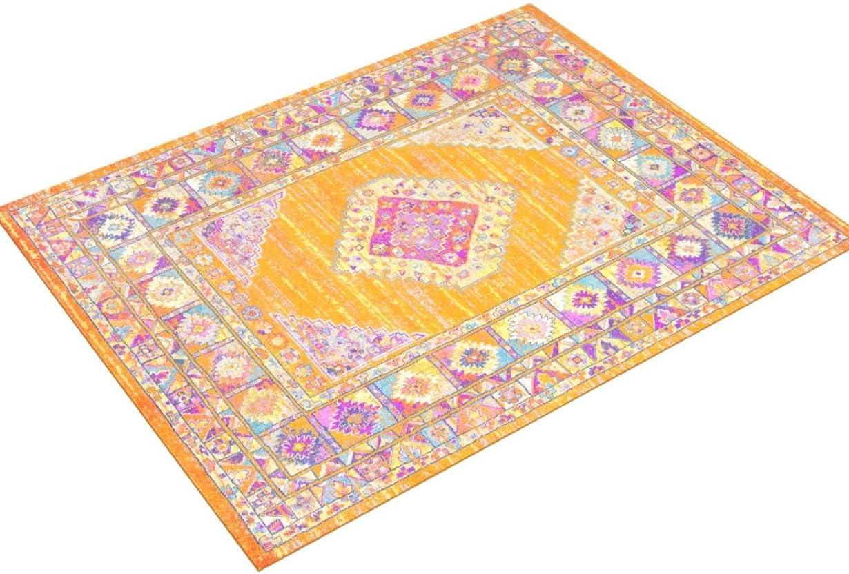 SAFAVIEH Madison Emmet Traditional Area Rug, Orange/Fuchsia, 8' x 10'