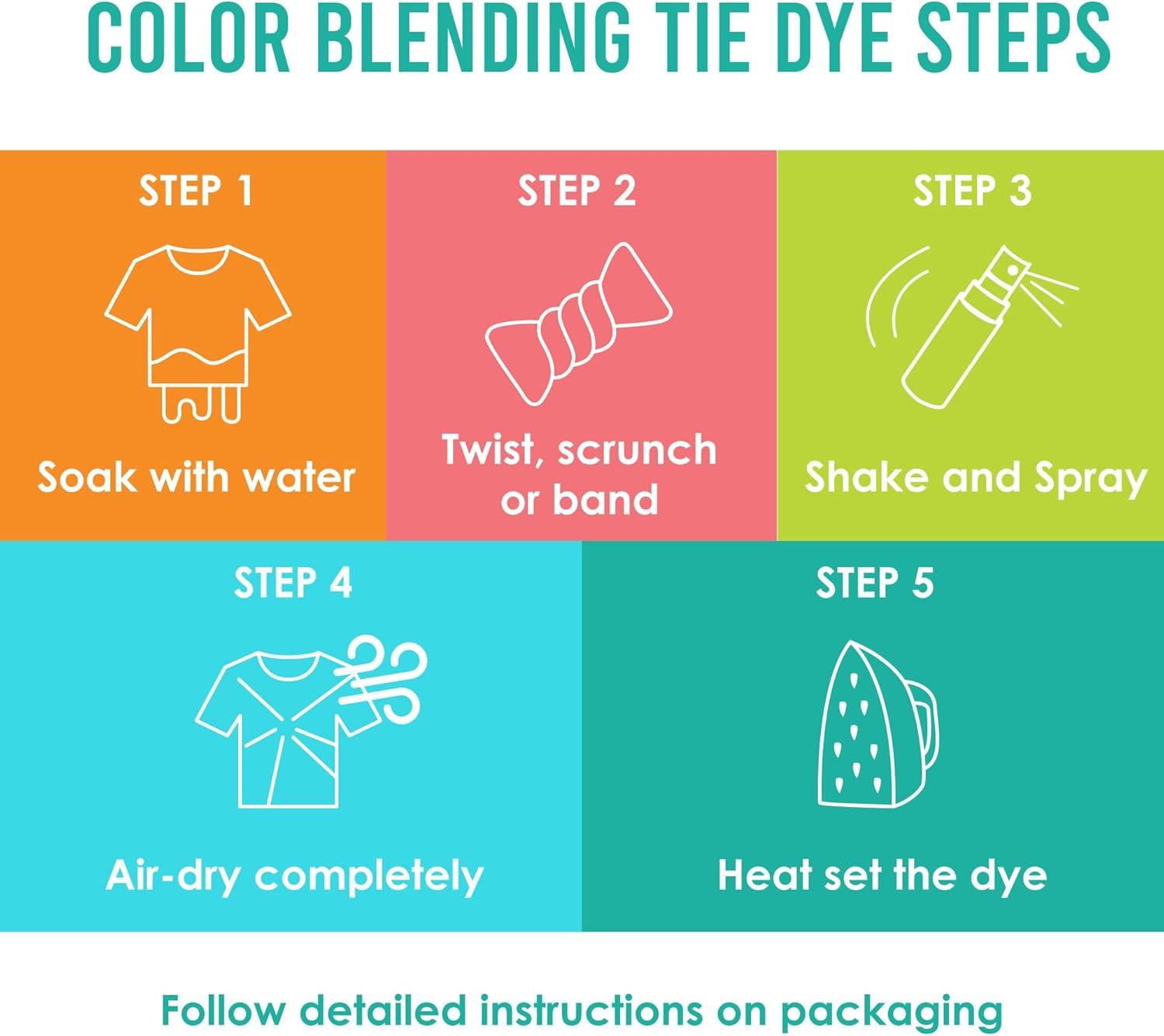 SEI Natural Fade Tie Dye Kit, Craft and Fabric Spray, 8 Colors