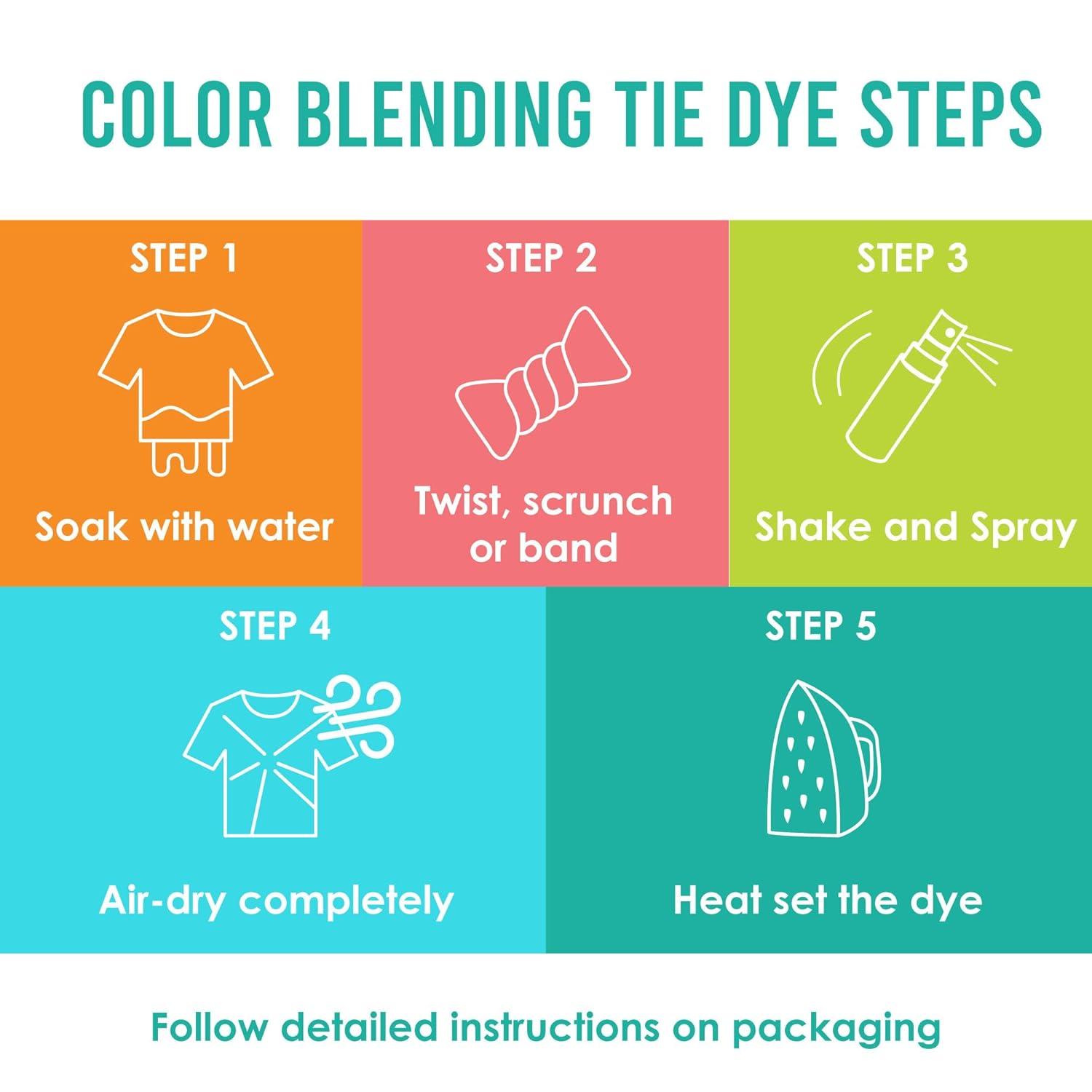 SEI Natural Fade Tie Dye Kit, Craft and Fabric Spray, 8 Colors