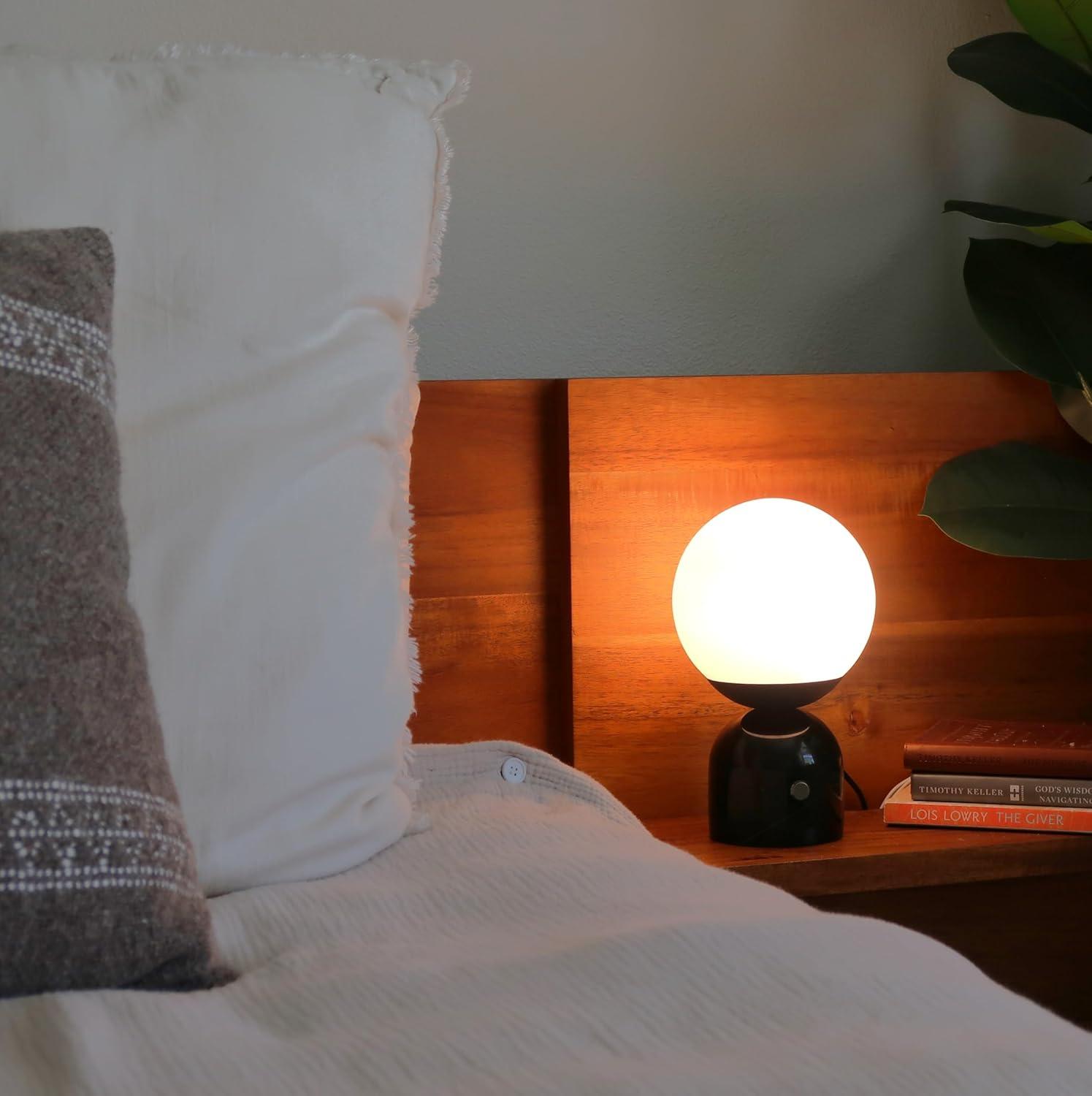 Brightech Mila 9.85 in. Mid-Century Modern Integrated LED Bedside Table Lamp