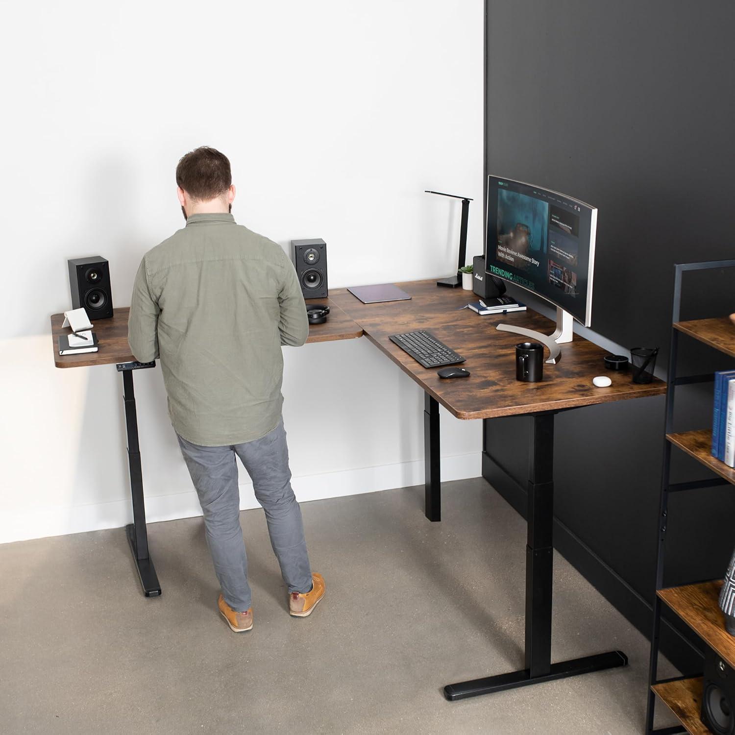 Vivo VIVO Electric 77" x 71" Corner Stand Up Desk, 3E7B Series