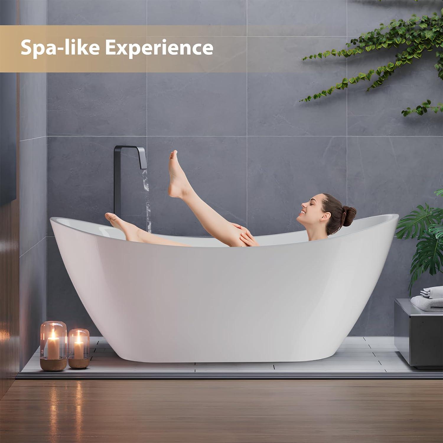 Ophelia 71" x 32'' Freestanding Soaking Acrylic Bathtub