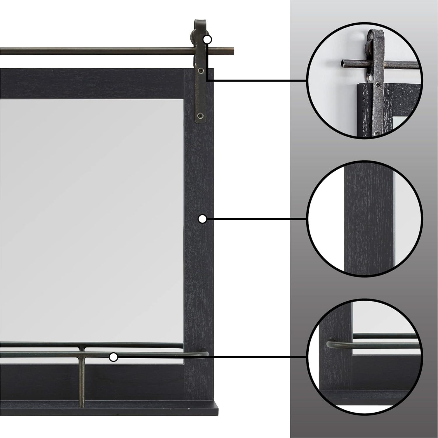 Joss & Main Enora Wood Mirror with Shelves