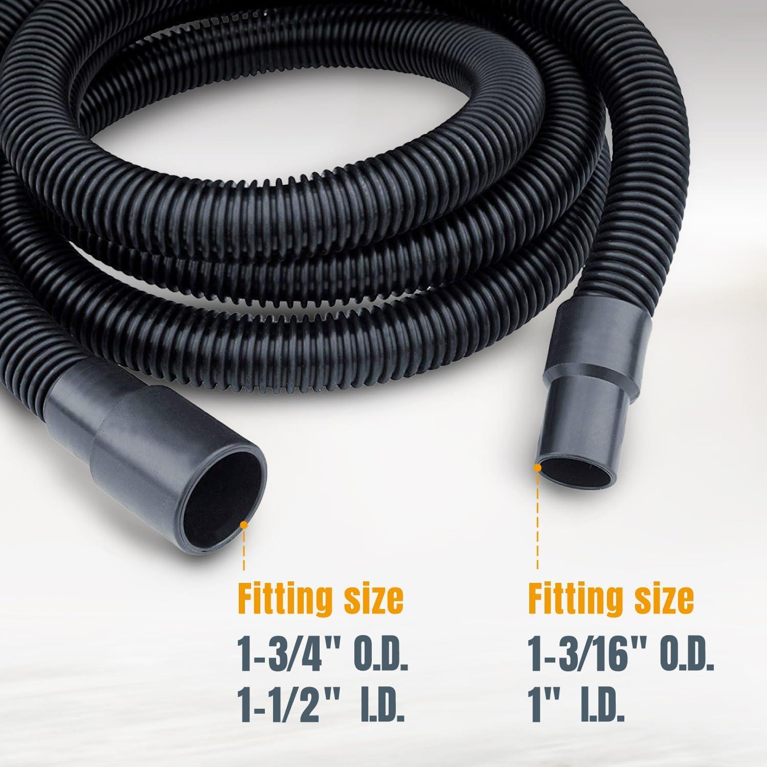 POWERTEC 10ft. Dust Collection Hose Kit with 5 Fittings for Woodworking Power Tools Home and Wet/Dry Shop Vacuums, 70347