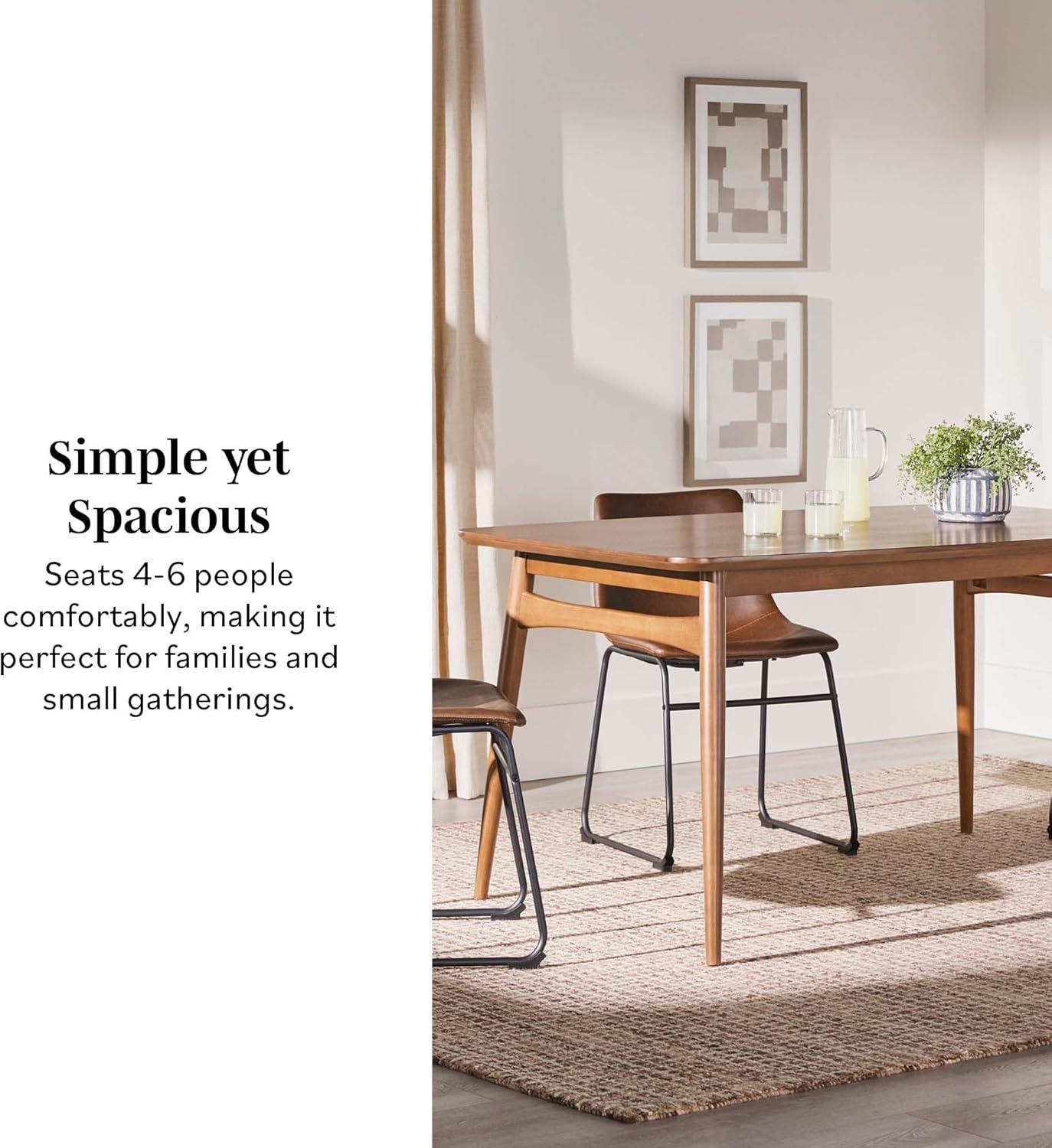 George Oliver Mid-Century 59" Modern Wood Tapered Legs Dining Table,kitchen table,dinning table