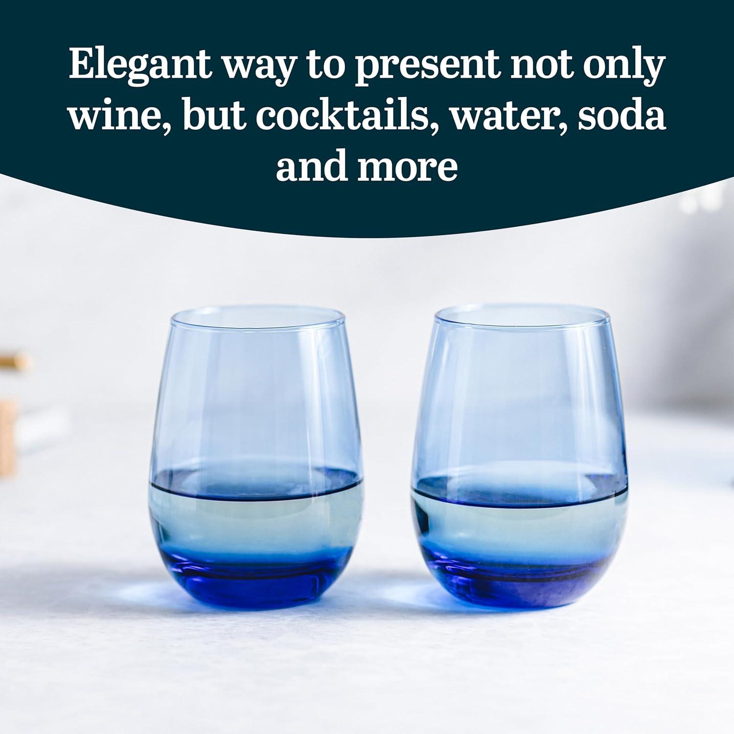 Classic Libbey All-Purpose Stemless Wine Glasses