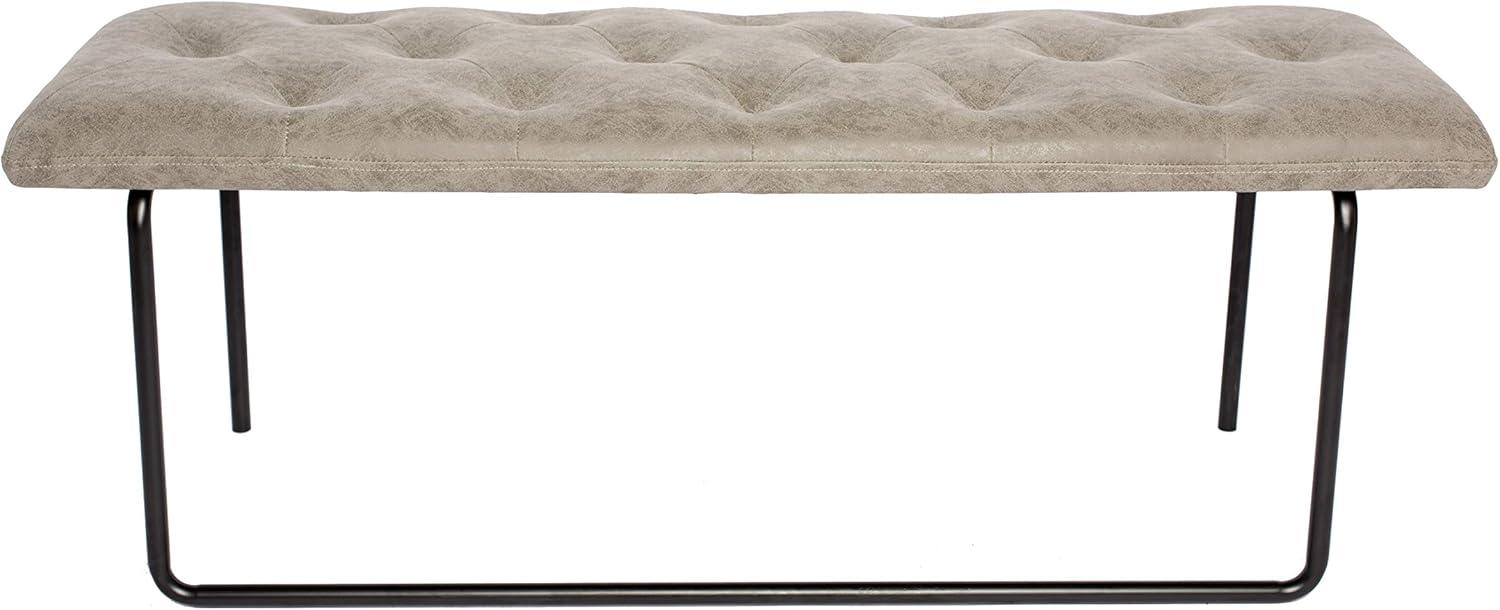 Aria Urban Charm Light Gray and Black Ottoman Bench