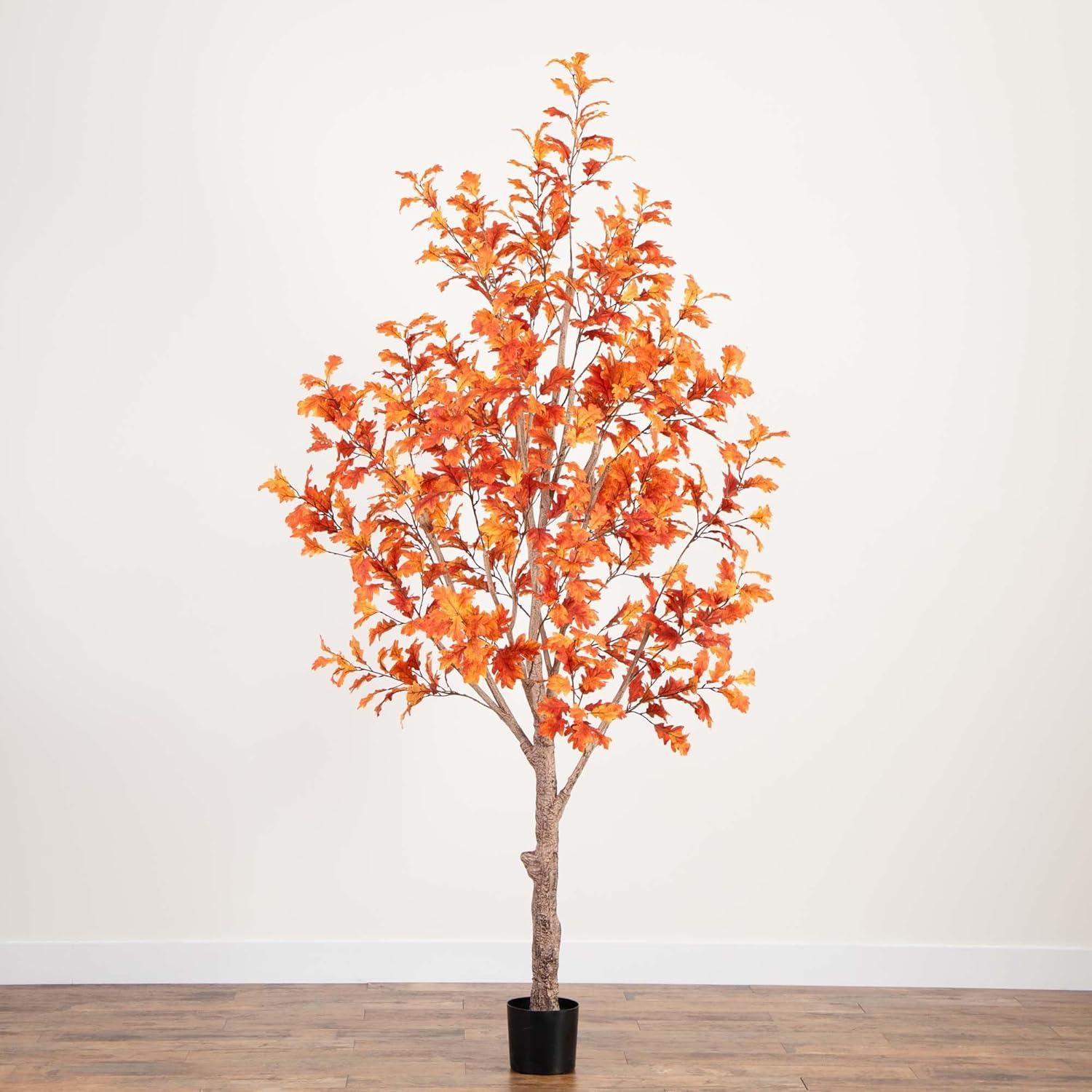 Nearly Natural 9-ft Autumn Oak Artificial Fall Tree