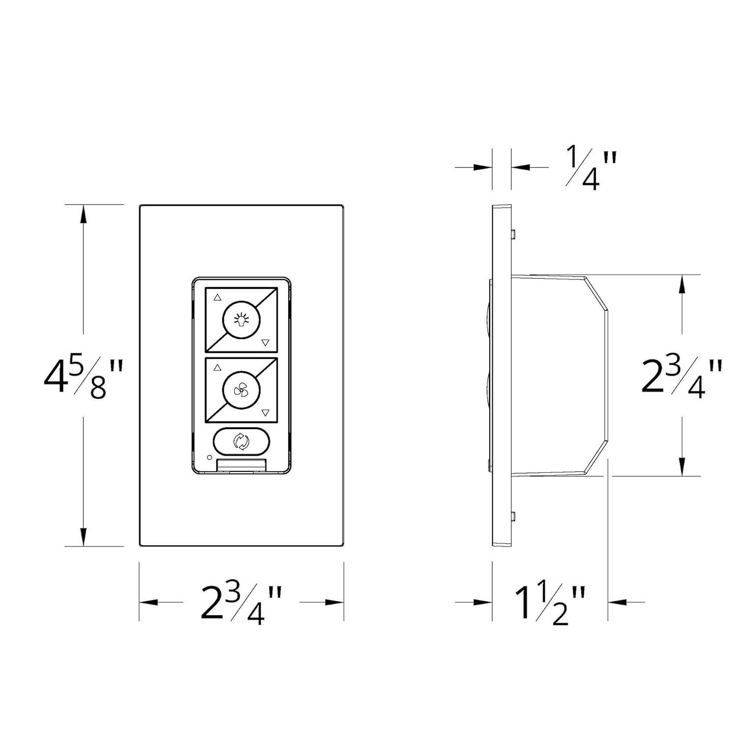 White Bluetooth Ceiling Fan Wall Control with Single Pole Wallplate