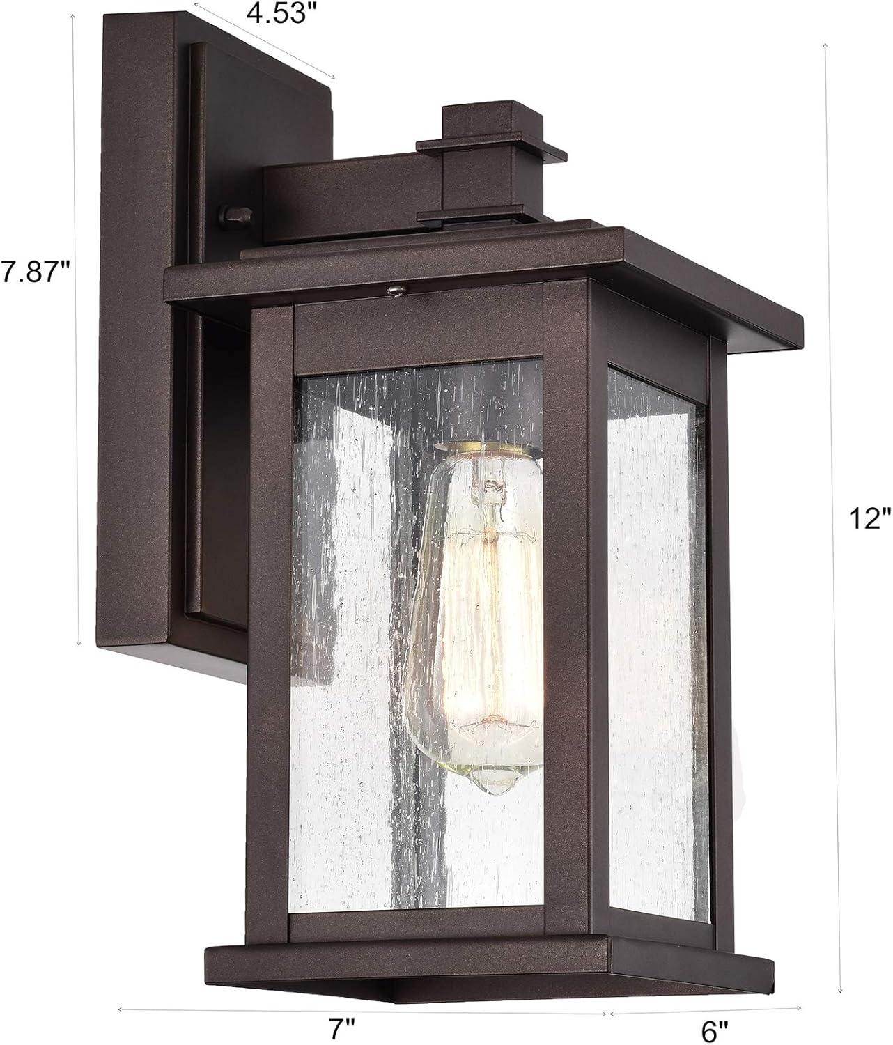 1 Light Transitional Square 12 Inch Outdoor Wall Lantern Oil Rubbed Bronze Bronze Oil Rubbed