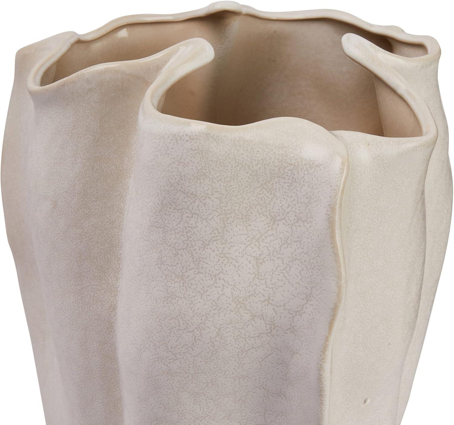 Bloomingville Organically Shaped Stoneware Vase, White