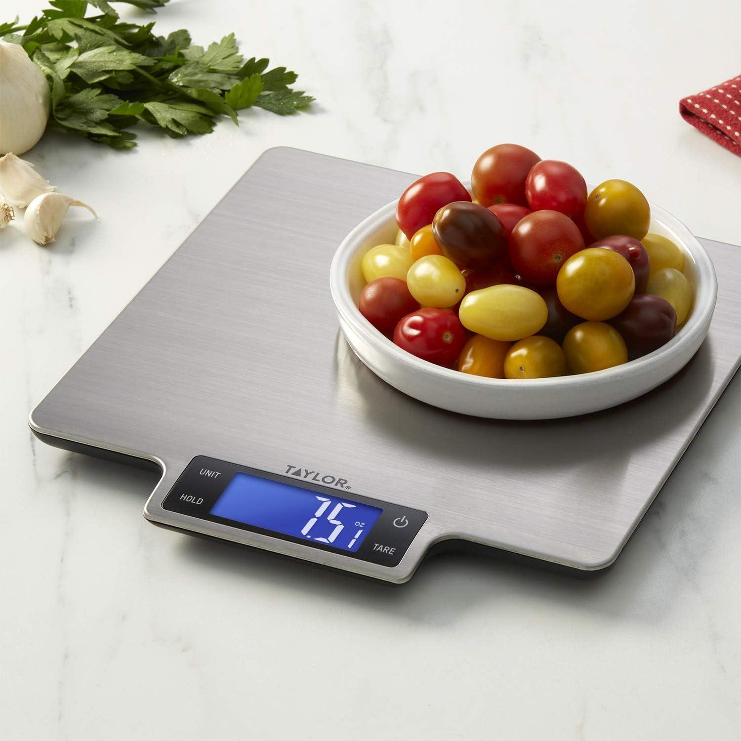 Taylor Taylor 22Lb Ultra-Precise Digital Stainless Steel Household Kitchen Scale, One, Silver