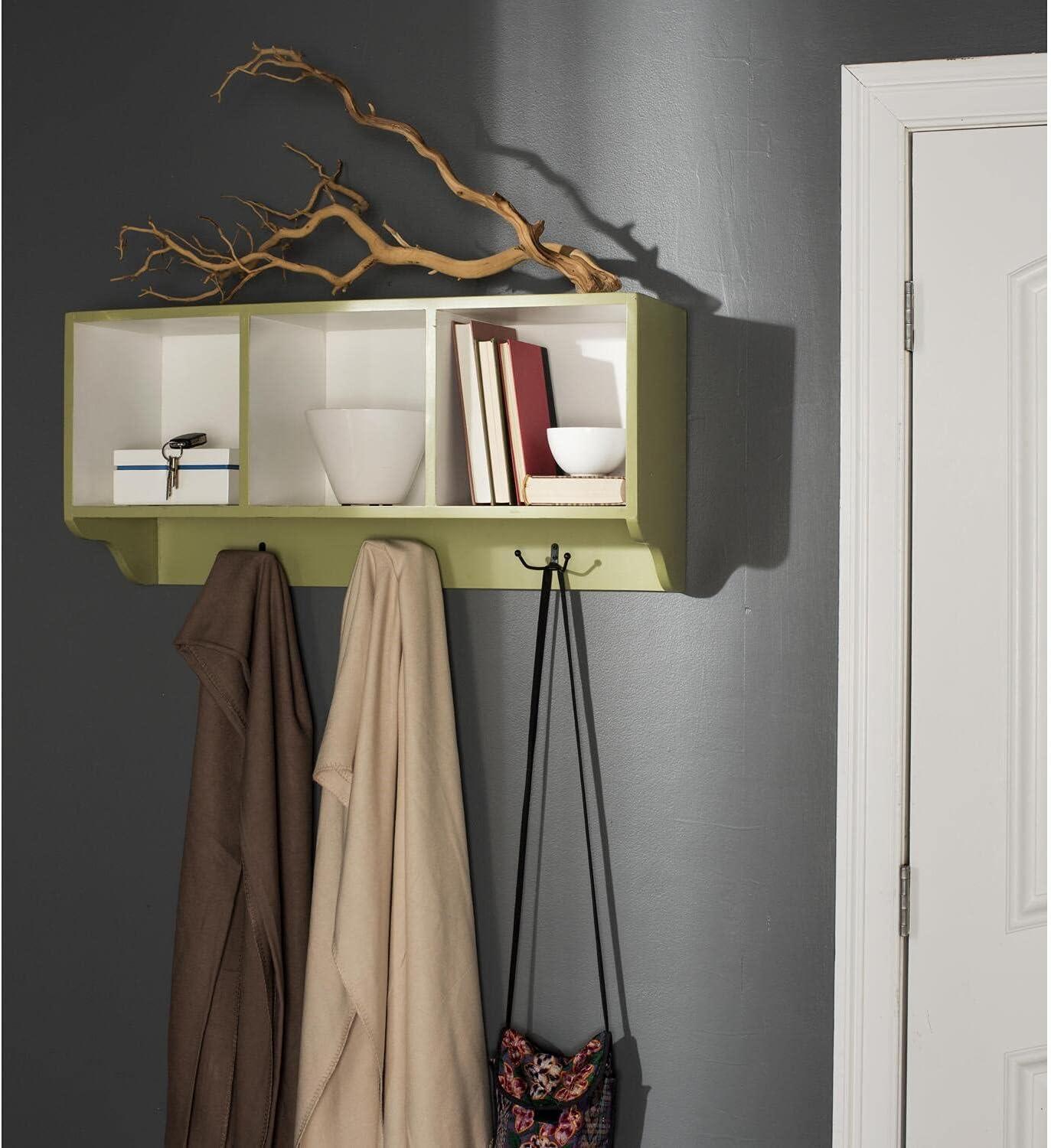 Alice Wall Shelf With Storage Compartments - Oak - Safavieh