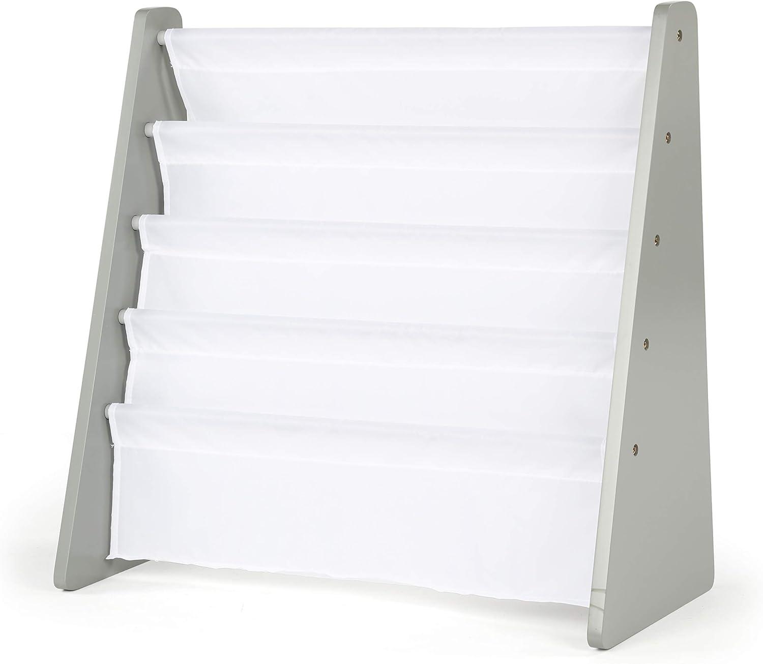 Humble Crew Kids Inspire Bookshelf 4 Tier Book Storage, Grey/White