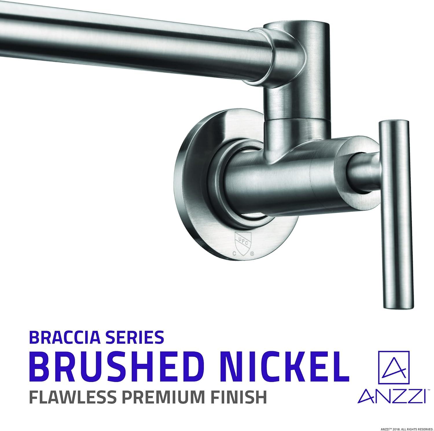 ANZZI ANZZI Braccia Series 24" Wall Mounted Pot Filler With Accessories KF-AZ258BN