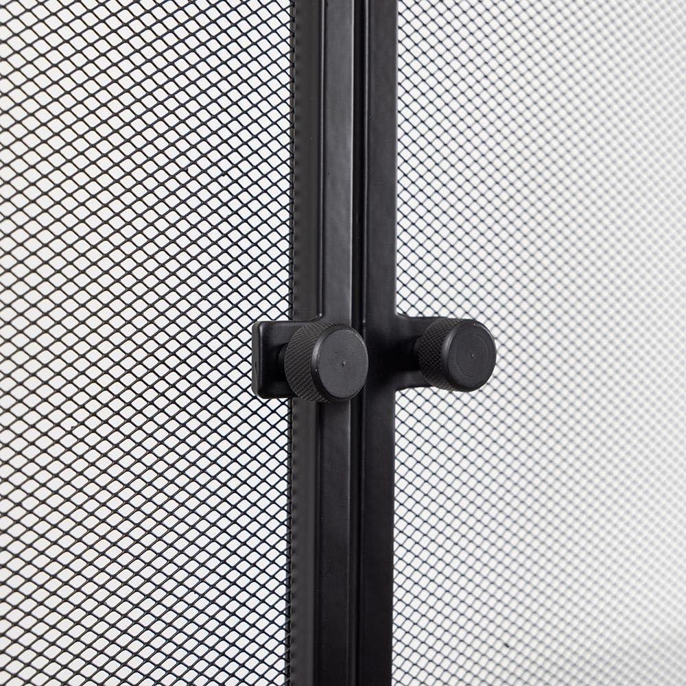 Country Living Pinecrest Mesh Fireplace Screen with Durable 3-Panel Steel Frame - Brass Handles