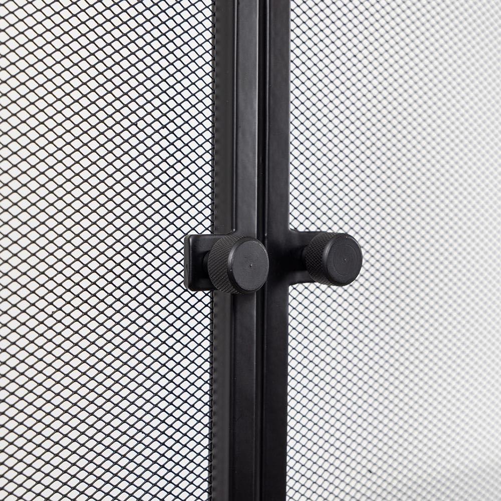 Country Living Pinecrest Mesh Fireplace Screen with Durable 3-Panel Steel Frame - Brass Handles