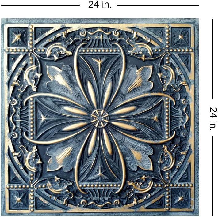 FromPlainToBeautifulInHours Milan 24'' L x 24'' W Textured PVC Drop-In & Glue Up Ceiling Tile Ceiling Tile (Set of 10)