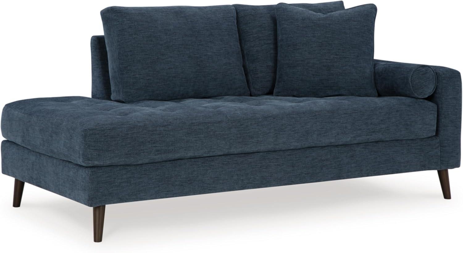 Navy Mid-Century Modern Right-Arm Facing Corner Chaise