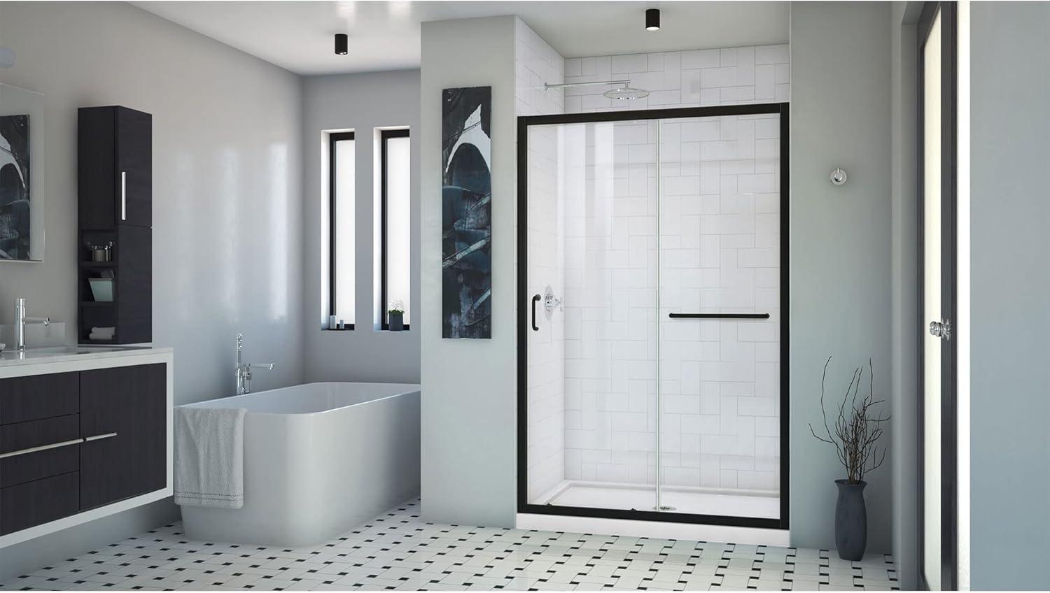 Infinity-Z 44-48" W x 72" H Single Sliding Semi-Frameless Shower Door