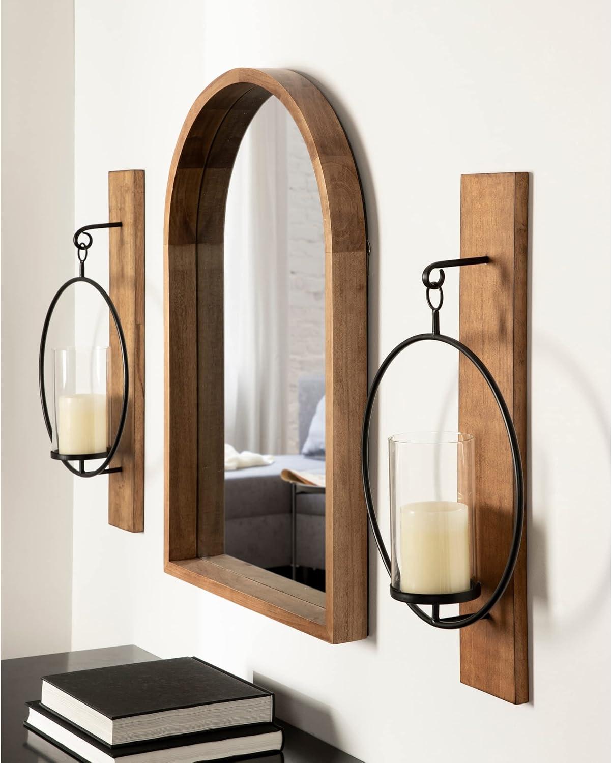 Kate and Laurel Maxfield Wood and Metal Wall Sconce