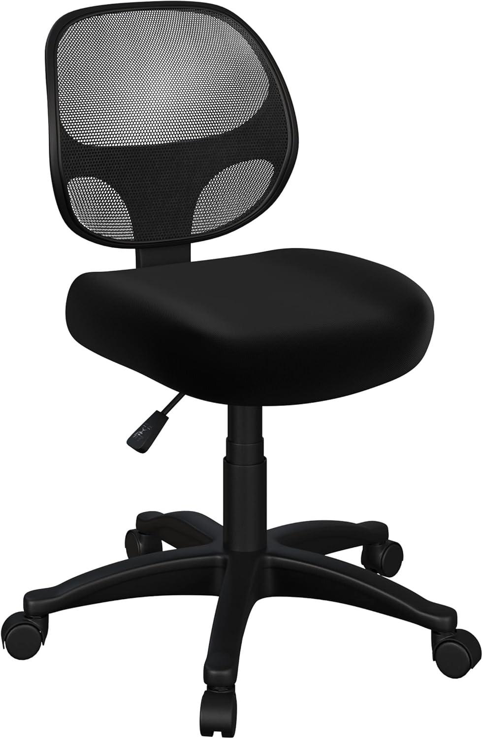 ErgoFlex Black Mesh Swivel Adjustable Armless Task Chair