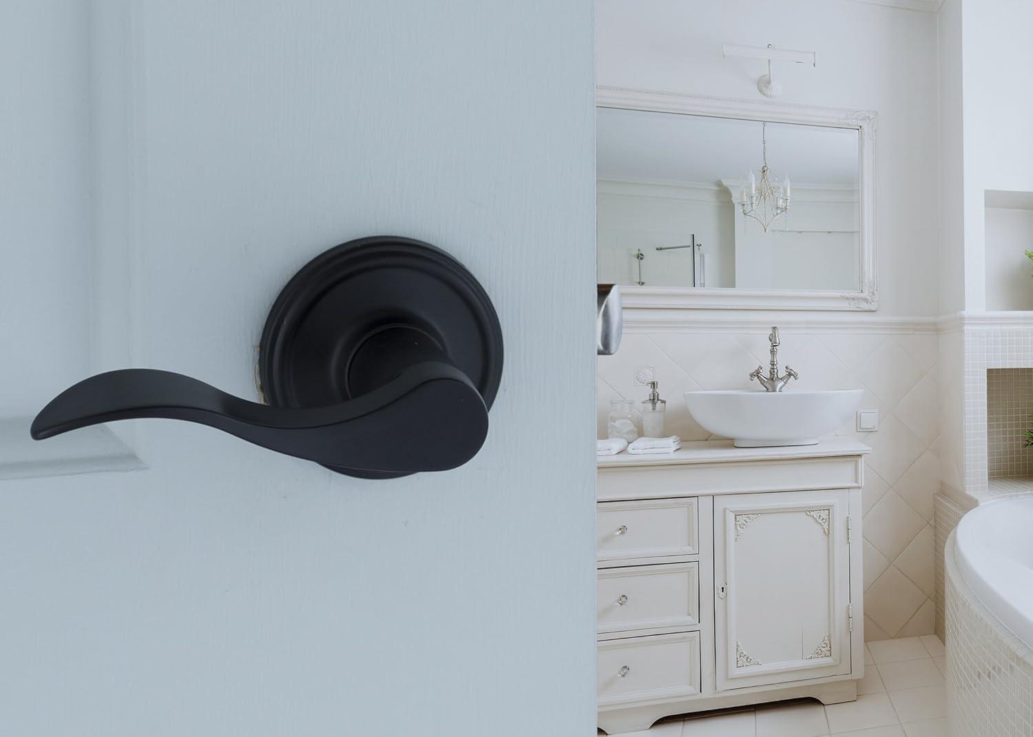 Waverlie Black Passage Hall/Closet Door Handle
