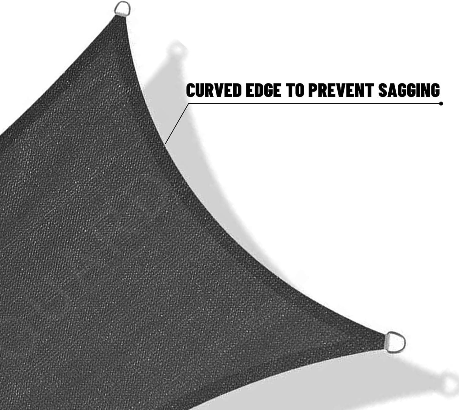 SUNNY GUARD Sun Shade Sail 6.5/8/10/12/13FT Rectangle UV Block Sunshade Canopy for Outdoor, 13'x20' Sand