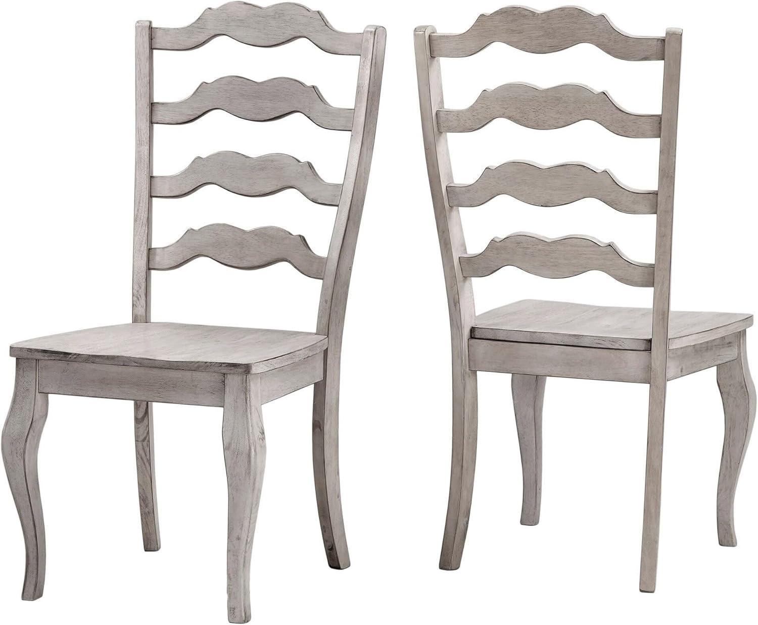 Weston Home Farmhouse Dining Chair with French Ladder Back (Set of 2)