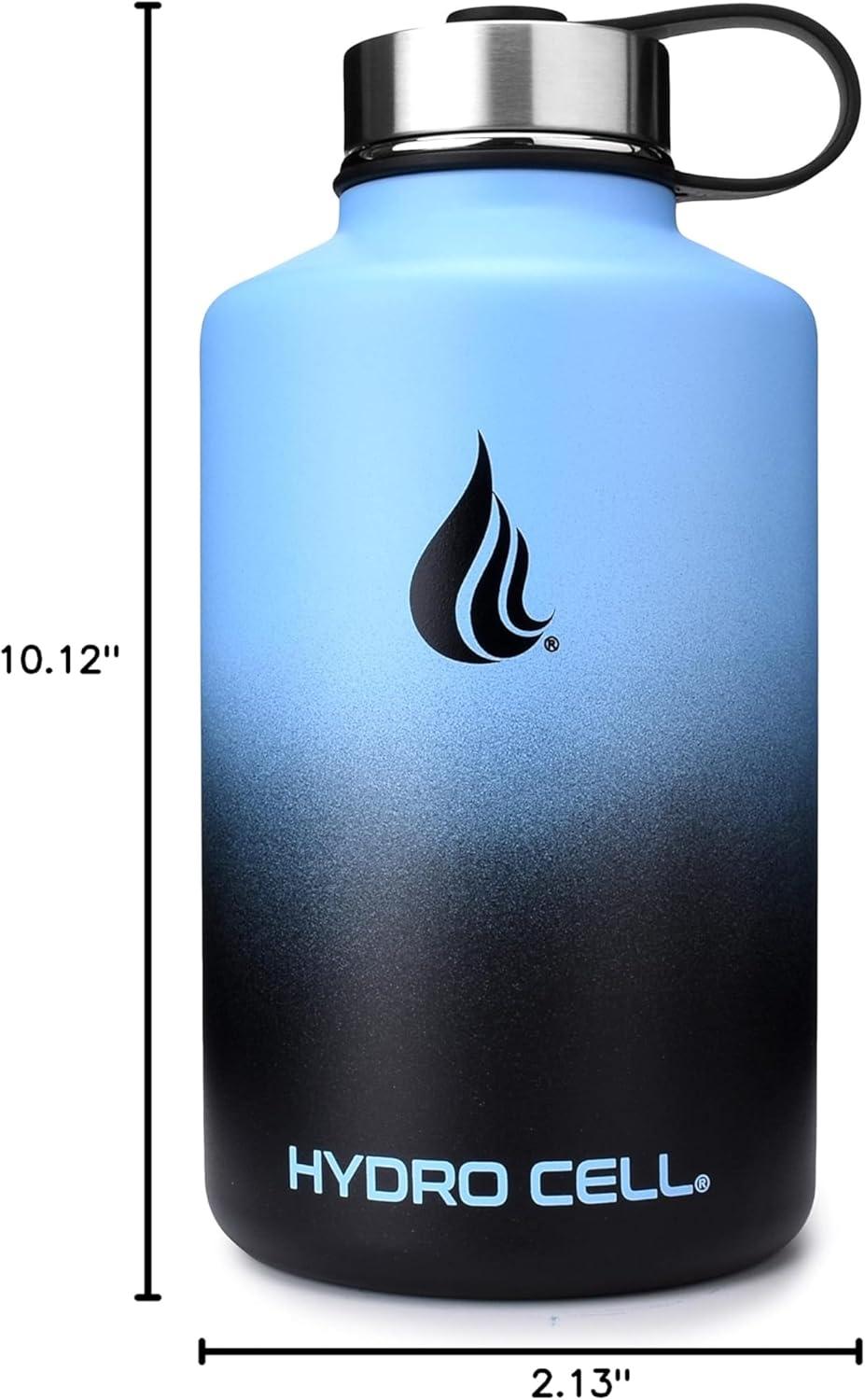 64oz Blue/Black Hydro Cell Wide Mouth Stainless Steel Water Bottle