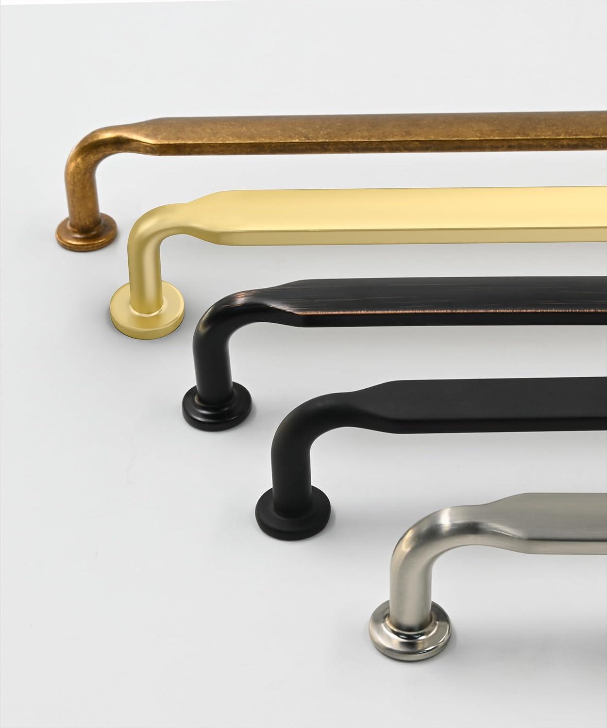 Matte Black Zinc Modern Cabinet Bar Pulls with Mounting Hardware