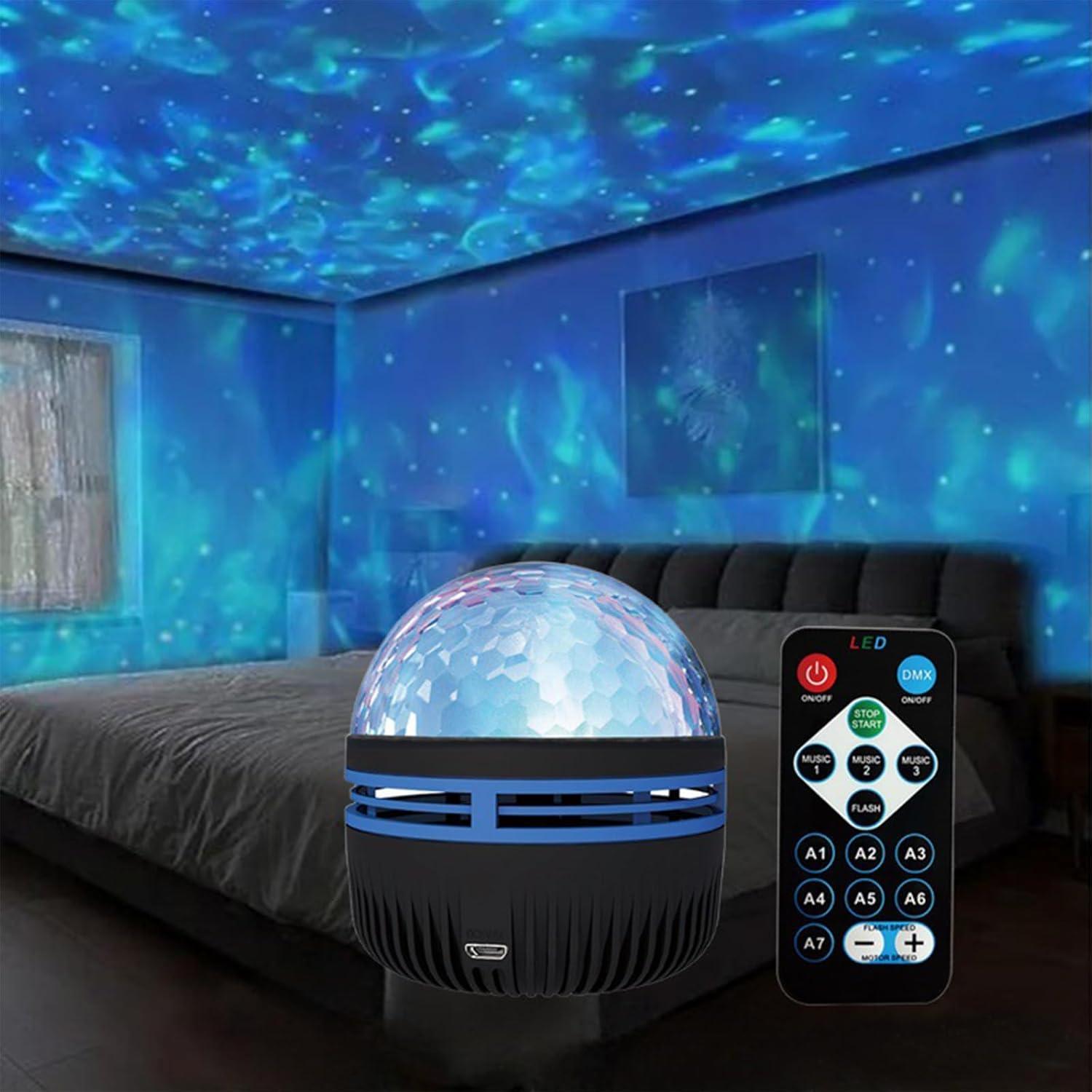 2 in 1 Northern Lights and Ocean Wave Projector with 14 Effects of Galaxy Light for Game Rooms, Parties, Light Projector for Bedroom, led Light Projector for Room Home Decorations