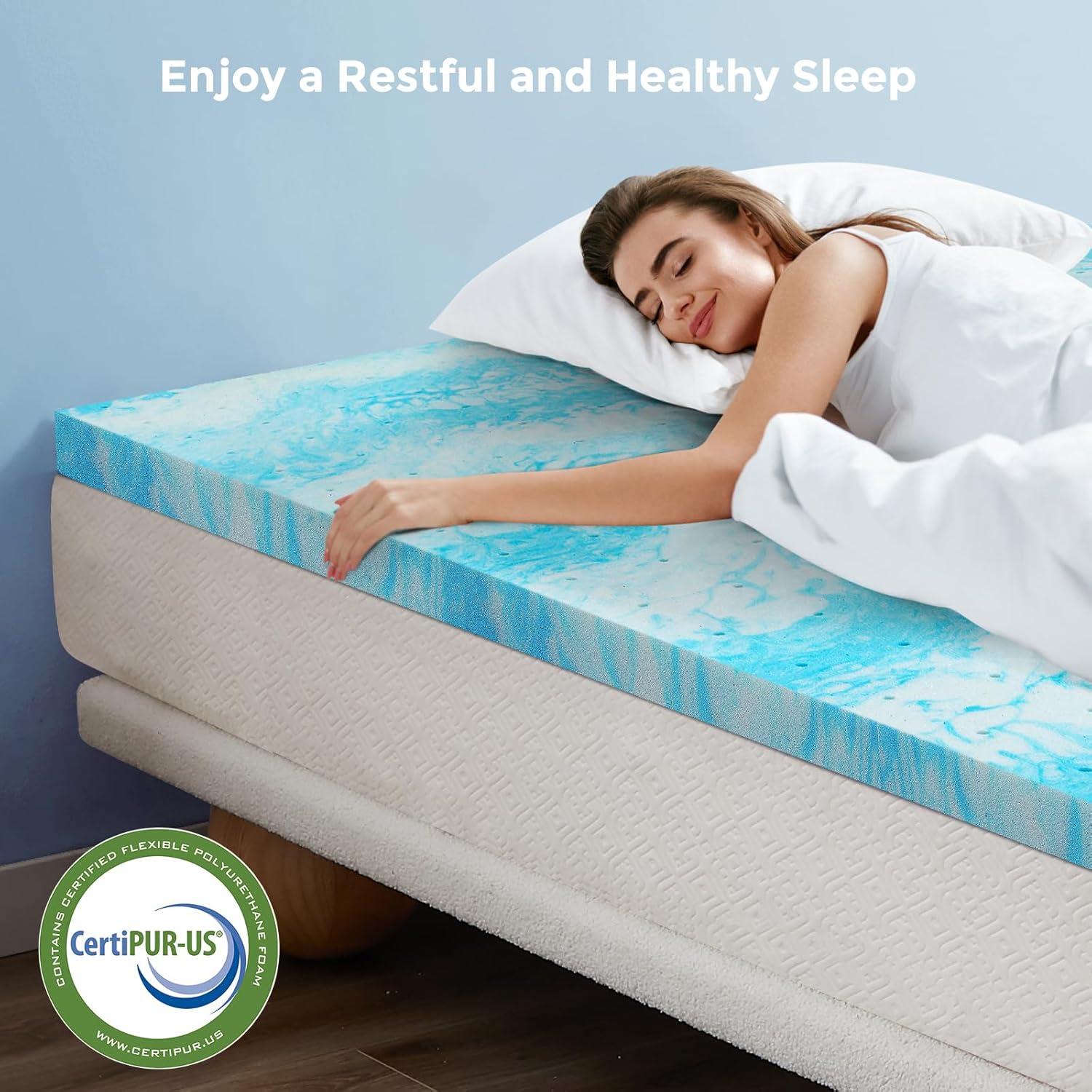 Mattress Topper, Queen Size Memory Foam Mattress Topper,Pressure Relief for Back Pain, 4 Inches