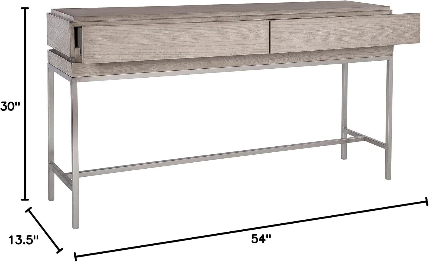 Uttermost Kamala Oak MDF and Stainless Steel Console Table in Mushroom Gray