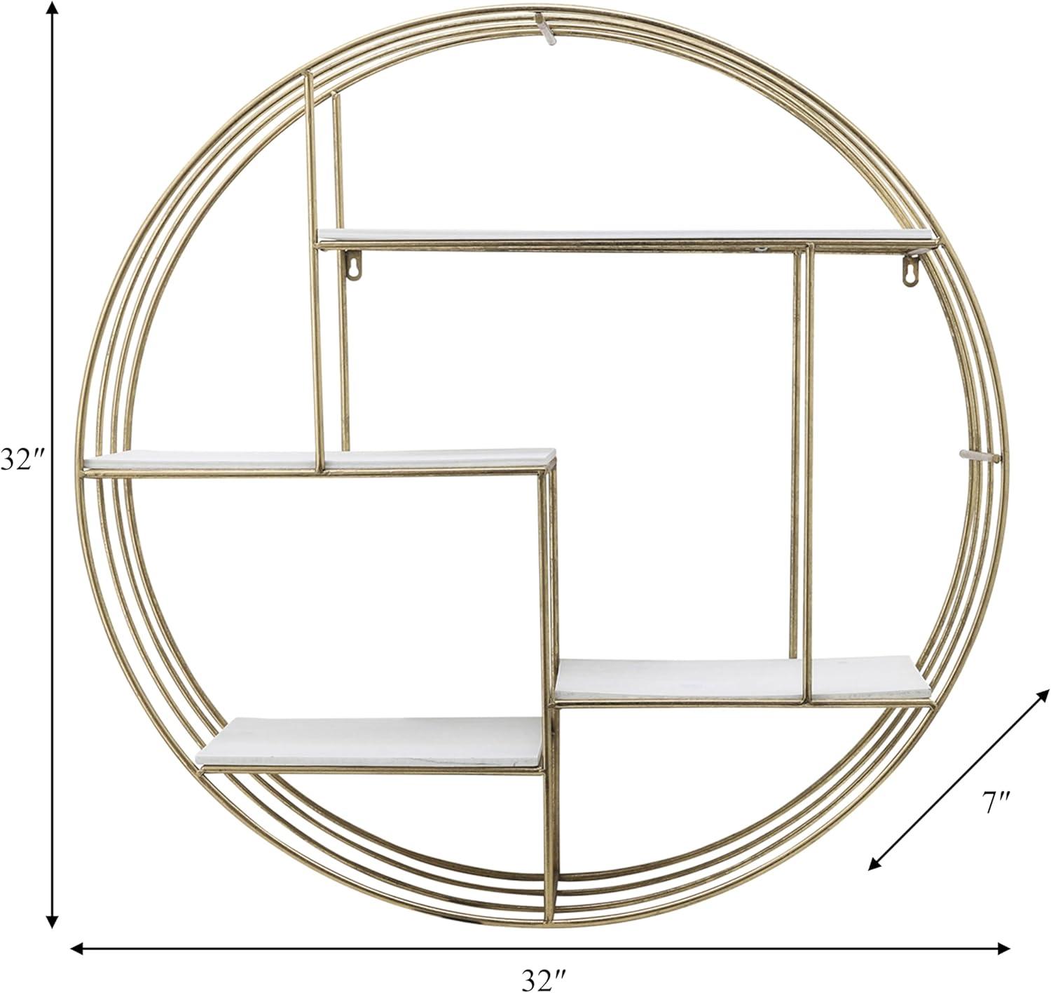 Birch Lane™ Kittle 4 Piece Round Floating Shelf with Hooks