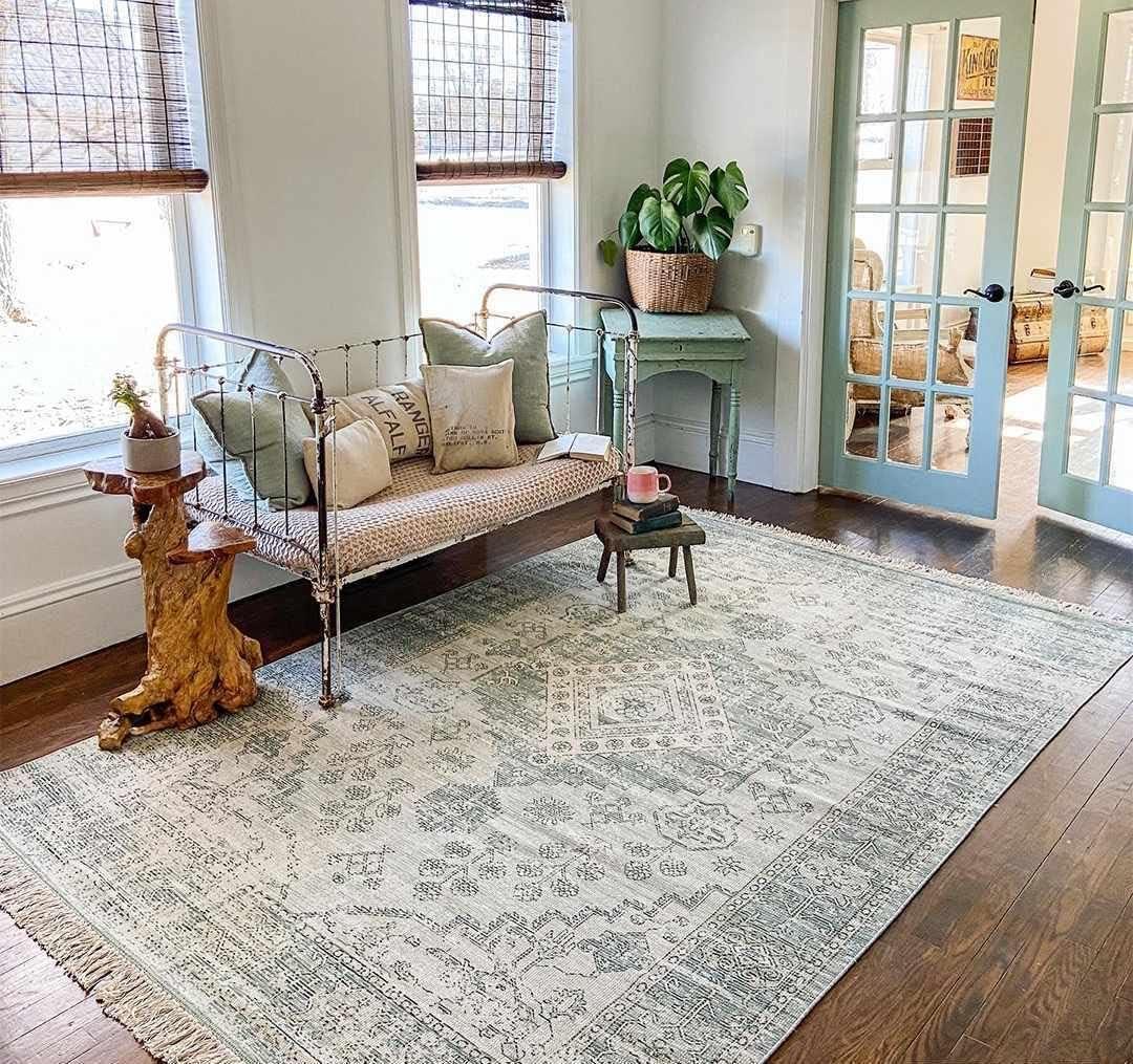 Hauteloom Adamstown Sage&Peach Cotton Rug