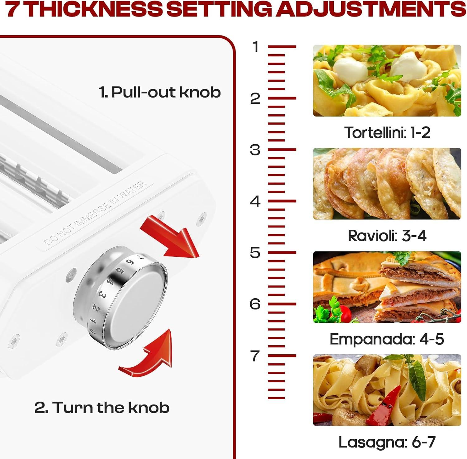 White Stainless Steel 3-in-1 Pasta Maker Attachment for KitchenAid