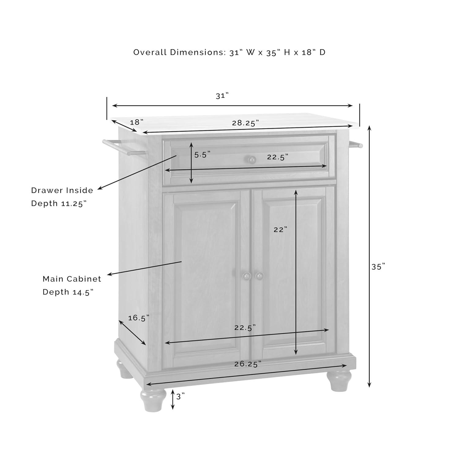 Crosley Brands Cambridge Wood Top Portable Kitchen Island/Cart Black/Natural